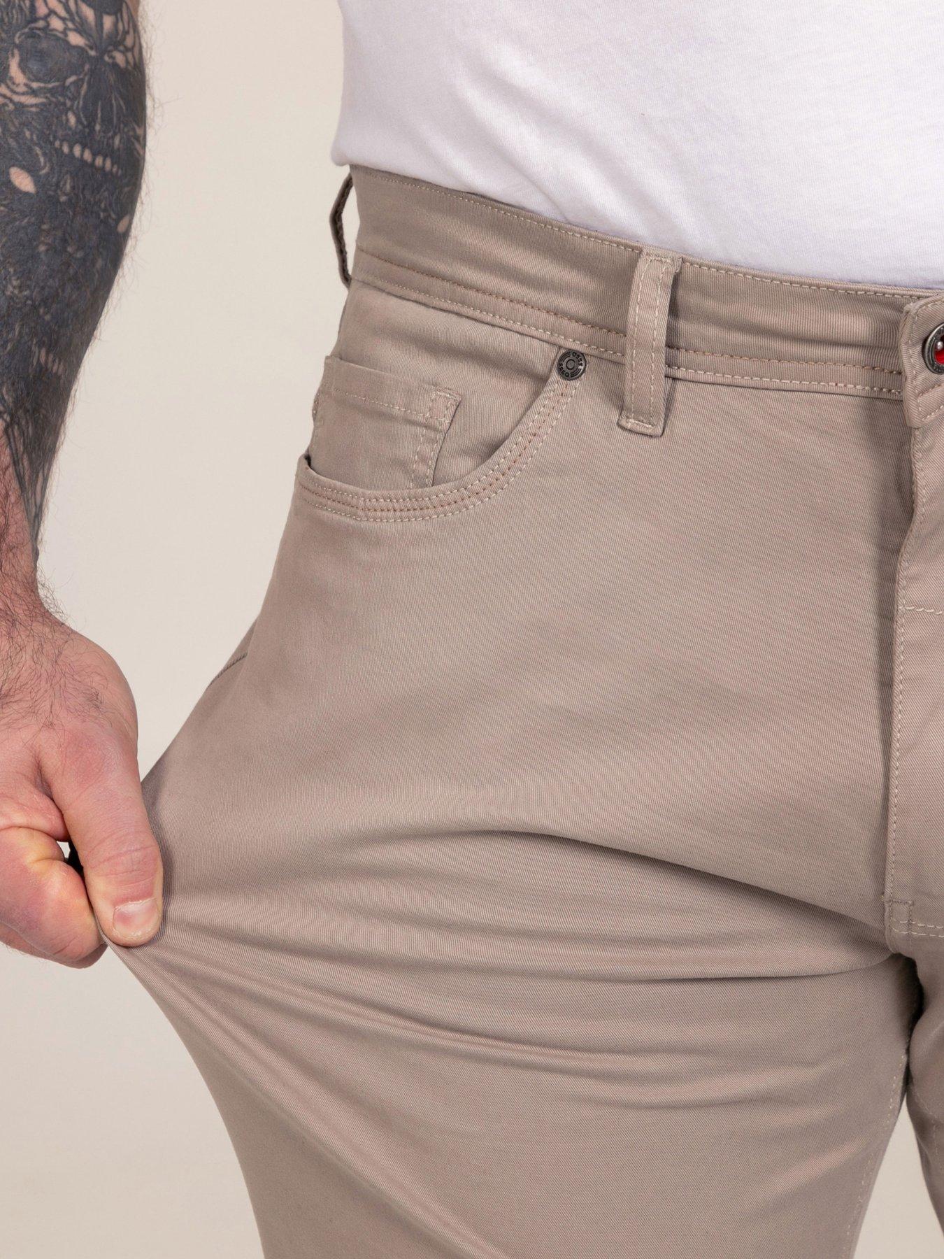 Image 4 of 7 of D555 Stone Tapered Fit Five Pocket Stretch Twill Chino With Peach Finish