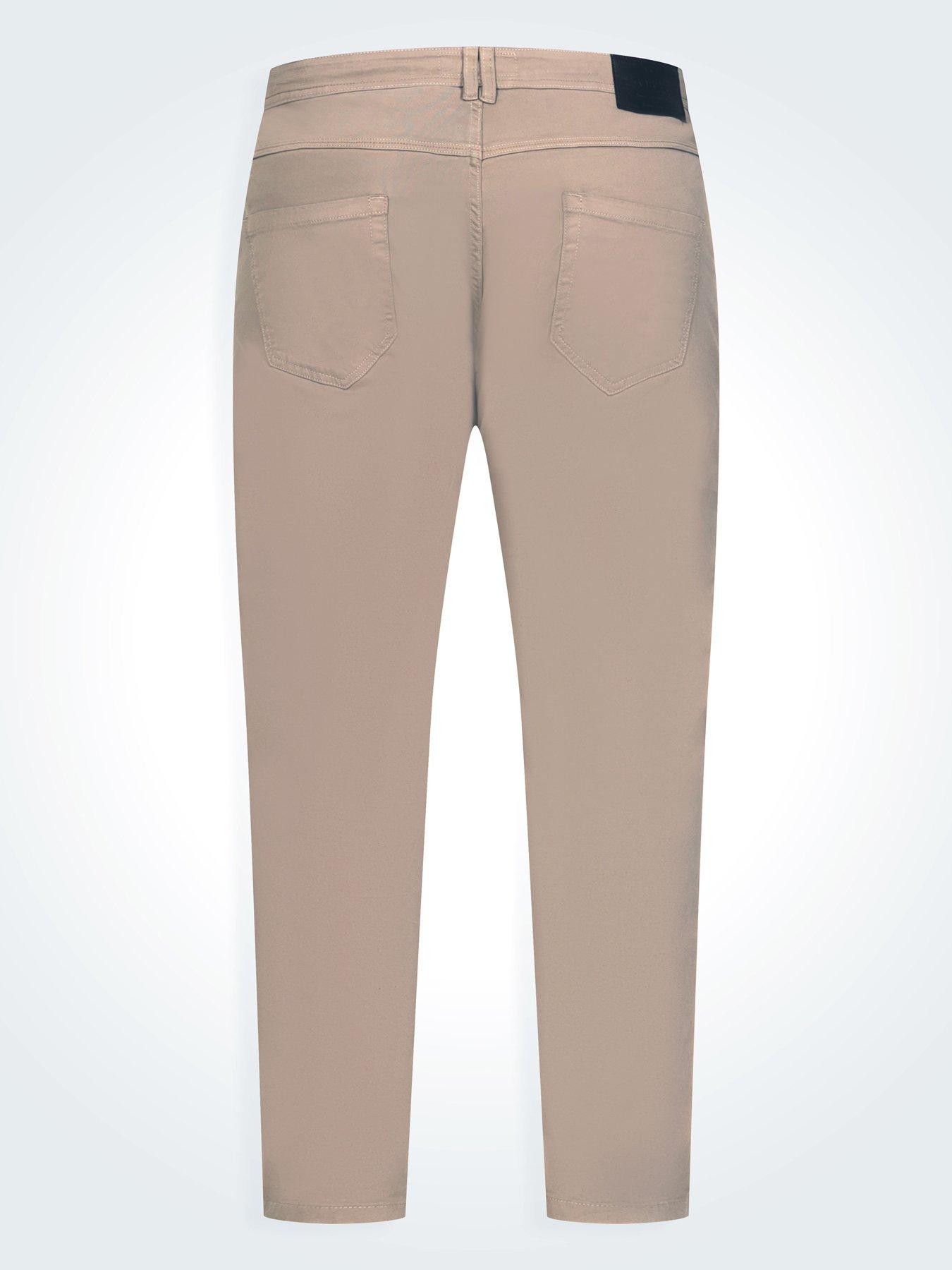 Image 7 of 7 of D555 Stone Tapered Fit Five Pocket Stretch Twill Chino With Peach Finish