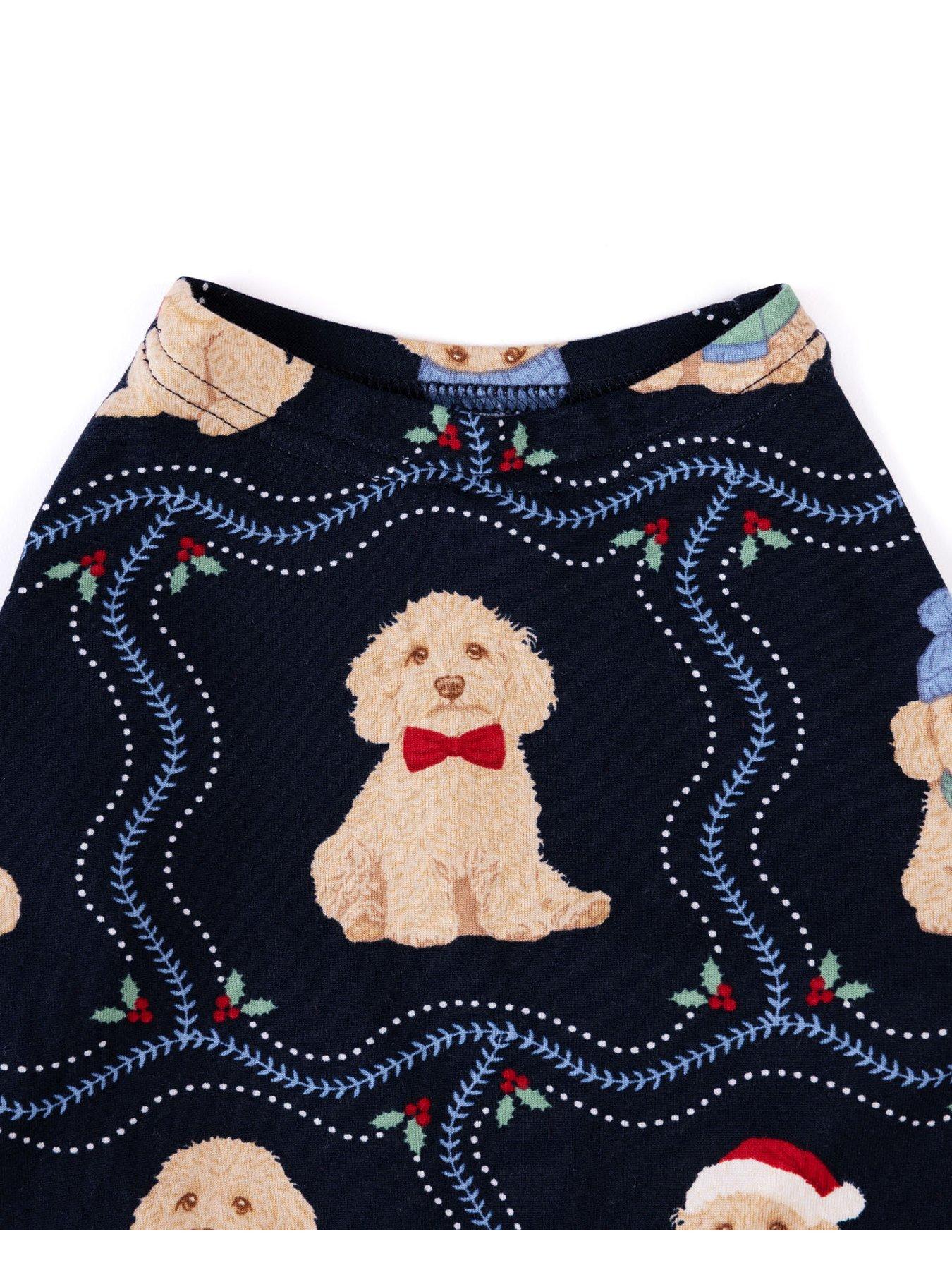 Image 2 of 4 of CHELSEA PEERS Chelsea Peers Pets Cockapoo Christmas Print Pyjama T-Shirt - Navy