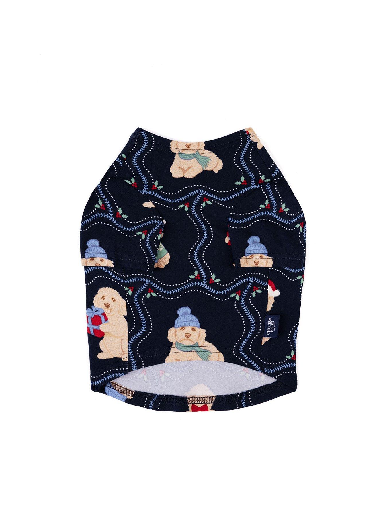 Image 3 of 4 of CHELSEA PEERS Chelsea Peers Pets Cockapoo Christmas Print Pyjama T-Shirt - Navy