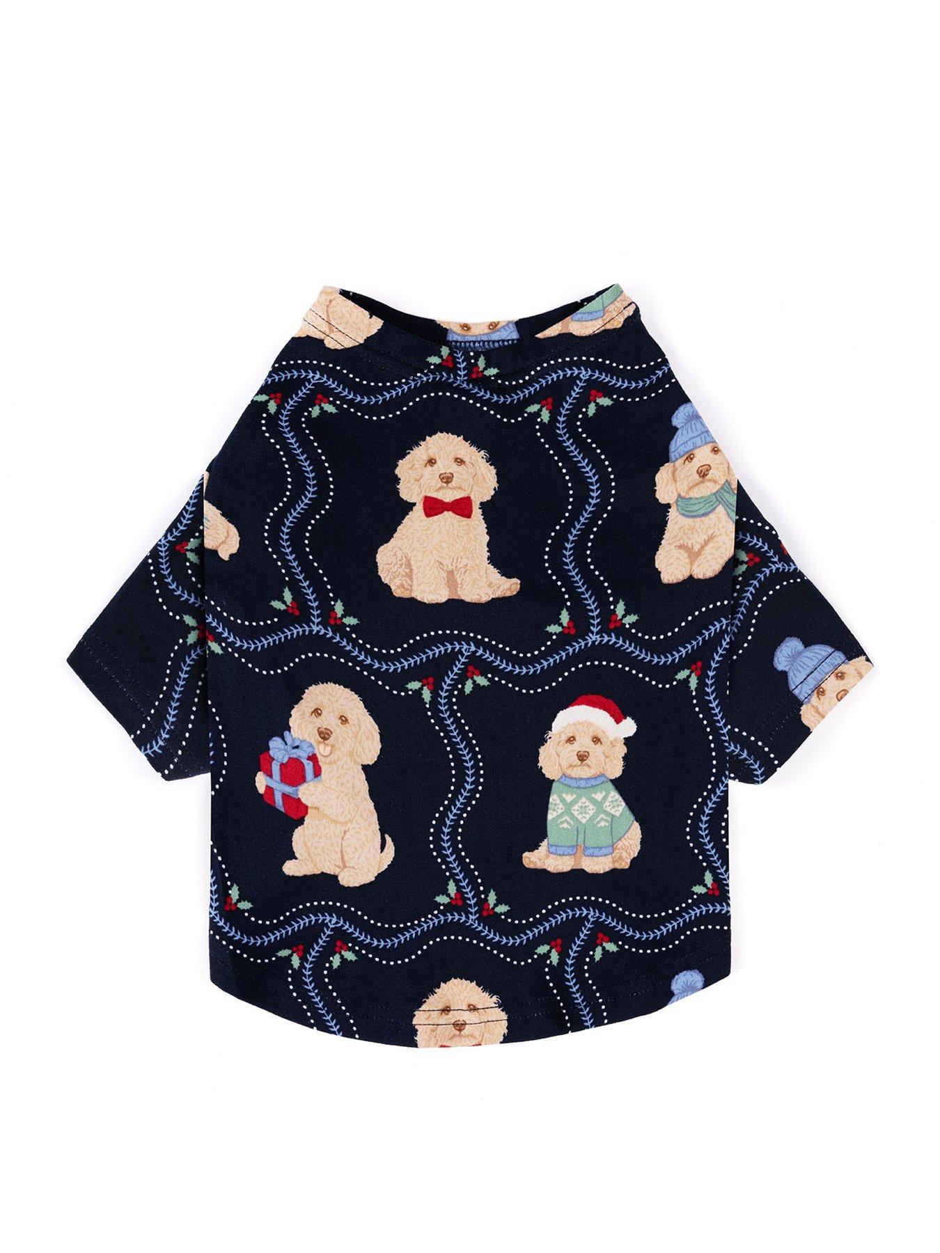 Image 4 of 4 of CHELSEA PEERS Chelsea Peers Pets Cockapoo Christmas Print Pyjama T-Shirt - Navy