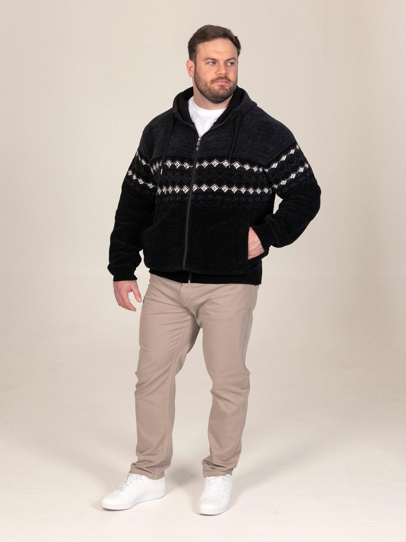 Image 3 of 7 of D555 Mens Big &amp; Tall Chenille Sherpa Lined Hooded Hoodie - Black