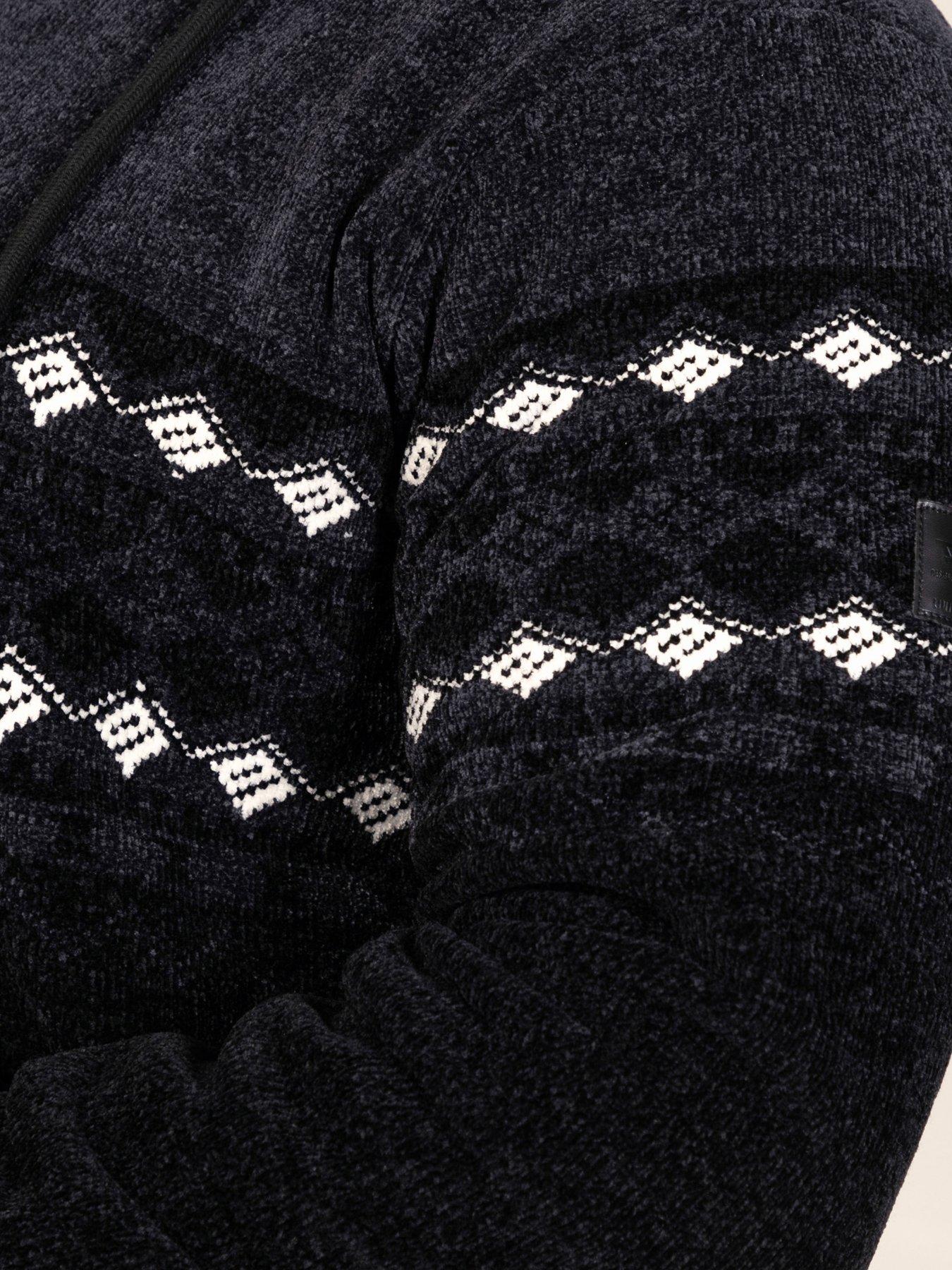 Image 4 of 7 of D555 Mens Big &amp; Tall Chenille Sherpa Lined Hooded Hoodie - Black