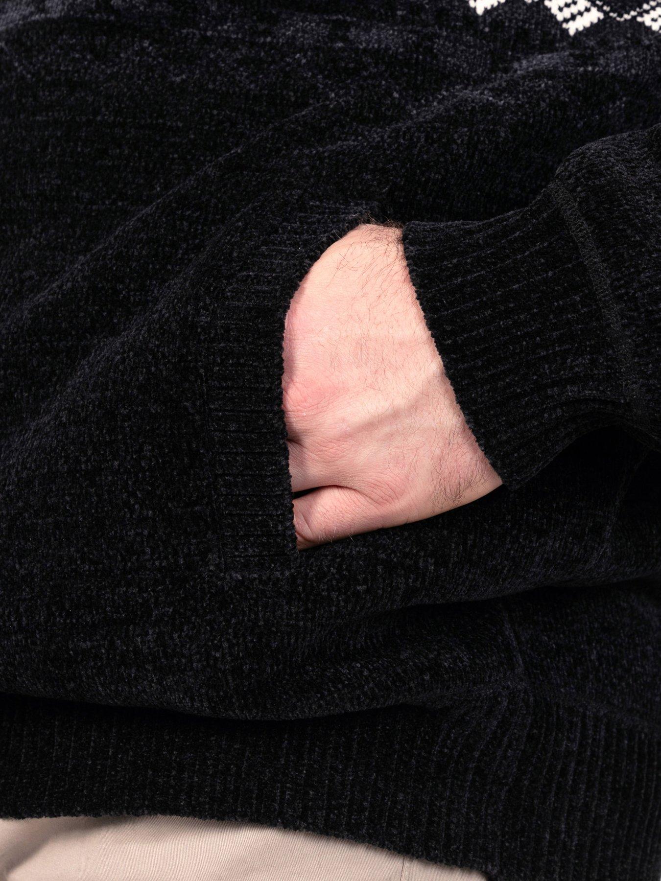 Image 5 of 7 of D555 Mens Big &amp; Tall Chenille Sherpa Lined Hooded Hoodie - Black