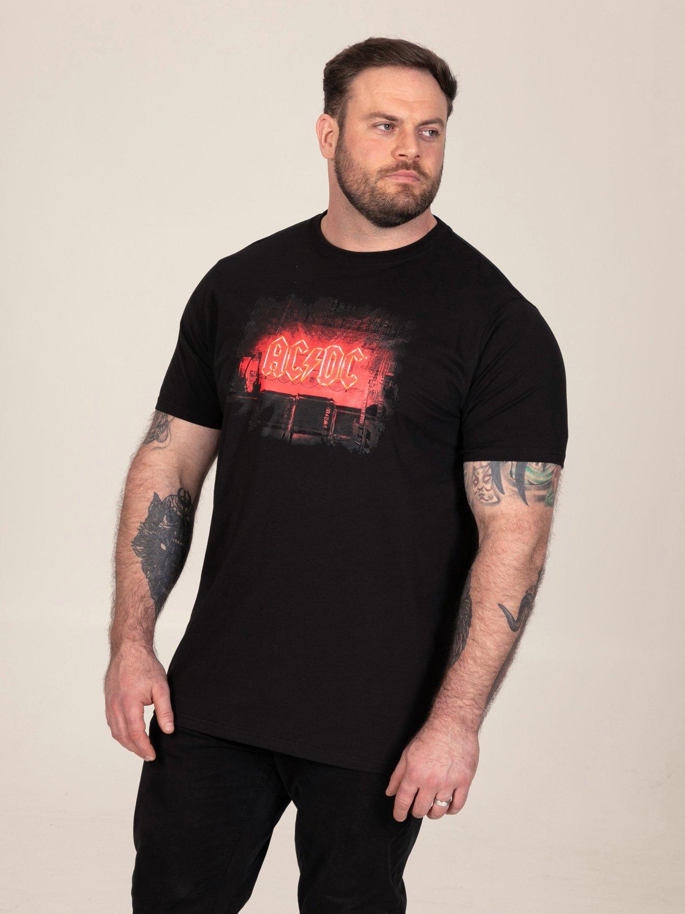 Image 1 of 6 of D555 Mens Official AC/DC Graphic Crew Neck T-Shirt - Black