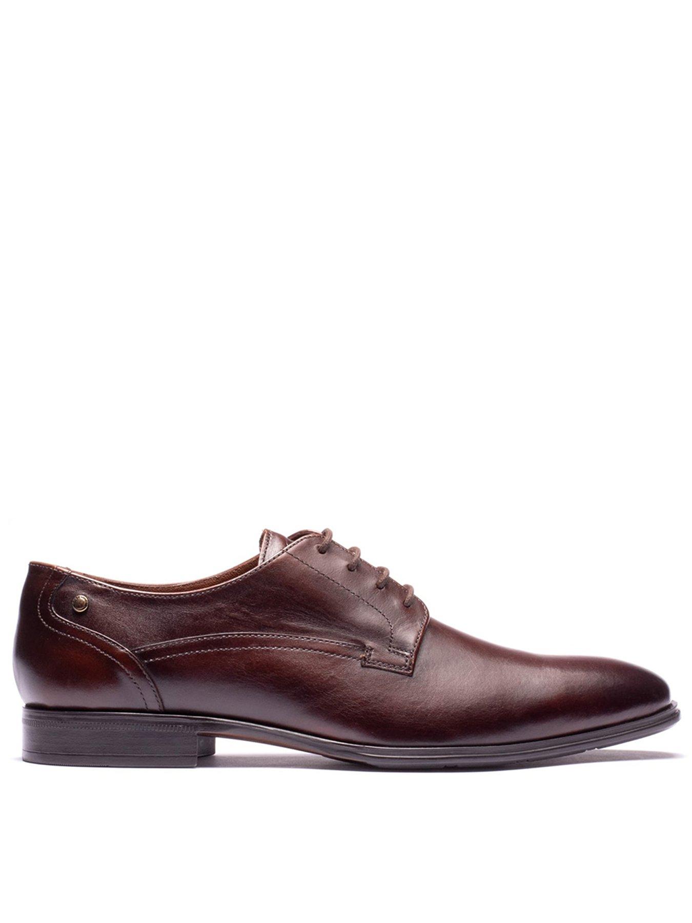 Base London Men's Brown Vance Leather Derby Shoes Uk Size 12 - Image 7