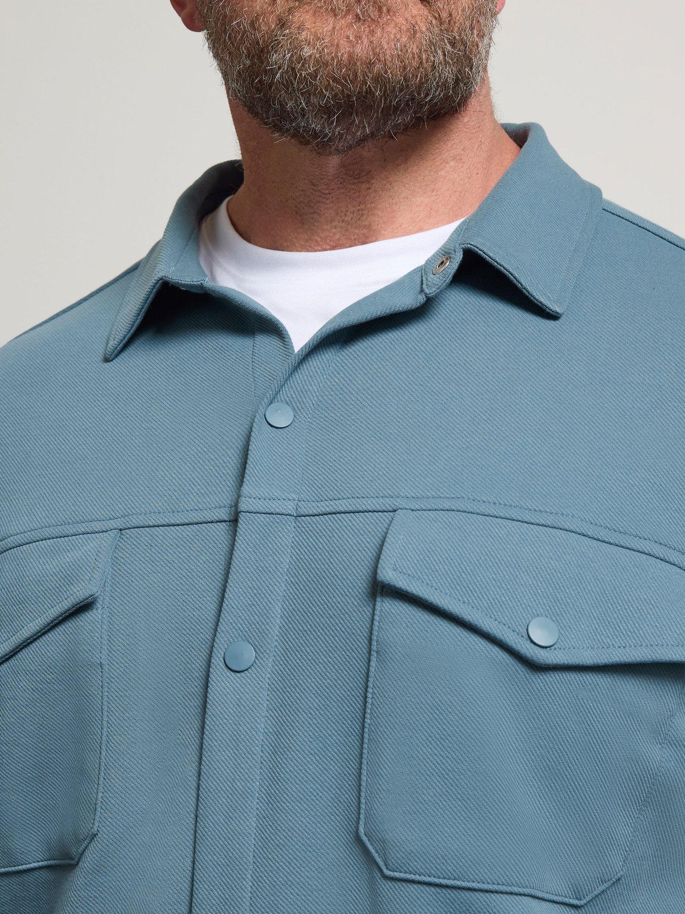 Image 4 of 4 of BadRhino Mens Big &amp; Tall Texture Shacket - Blue