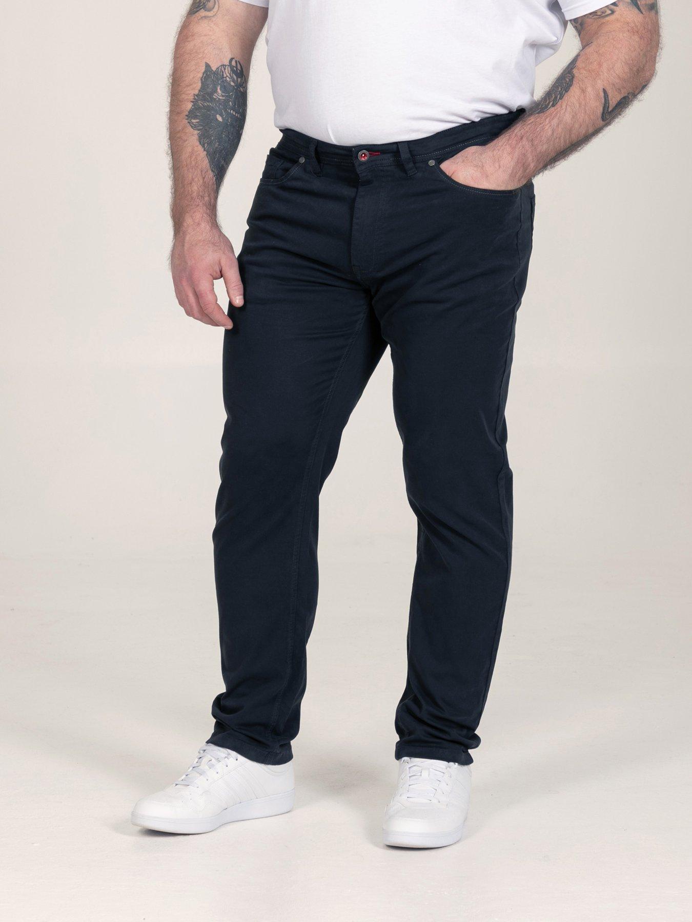 Image 1 of 7 of D555 Mens Tapered Fit Stretch Twill Chino Trousers - Navy