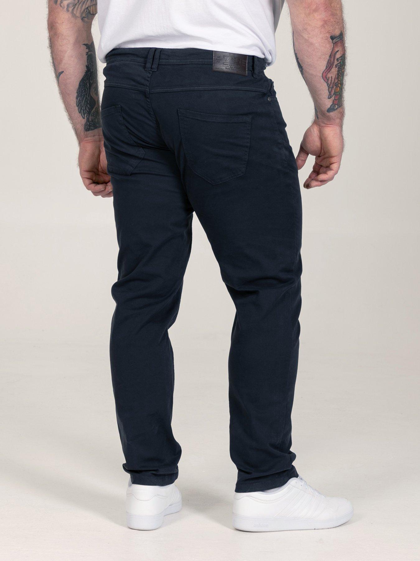 Image 2 of 7 of D555 Mens Tapered Fit Stretch Twill Chino Trousers - Navy