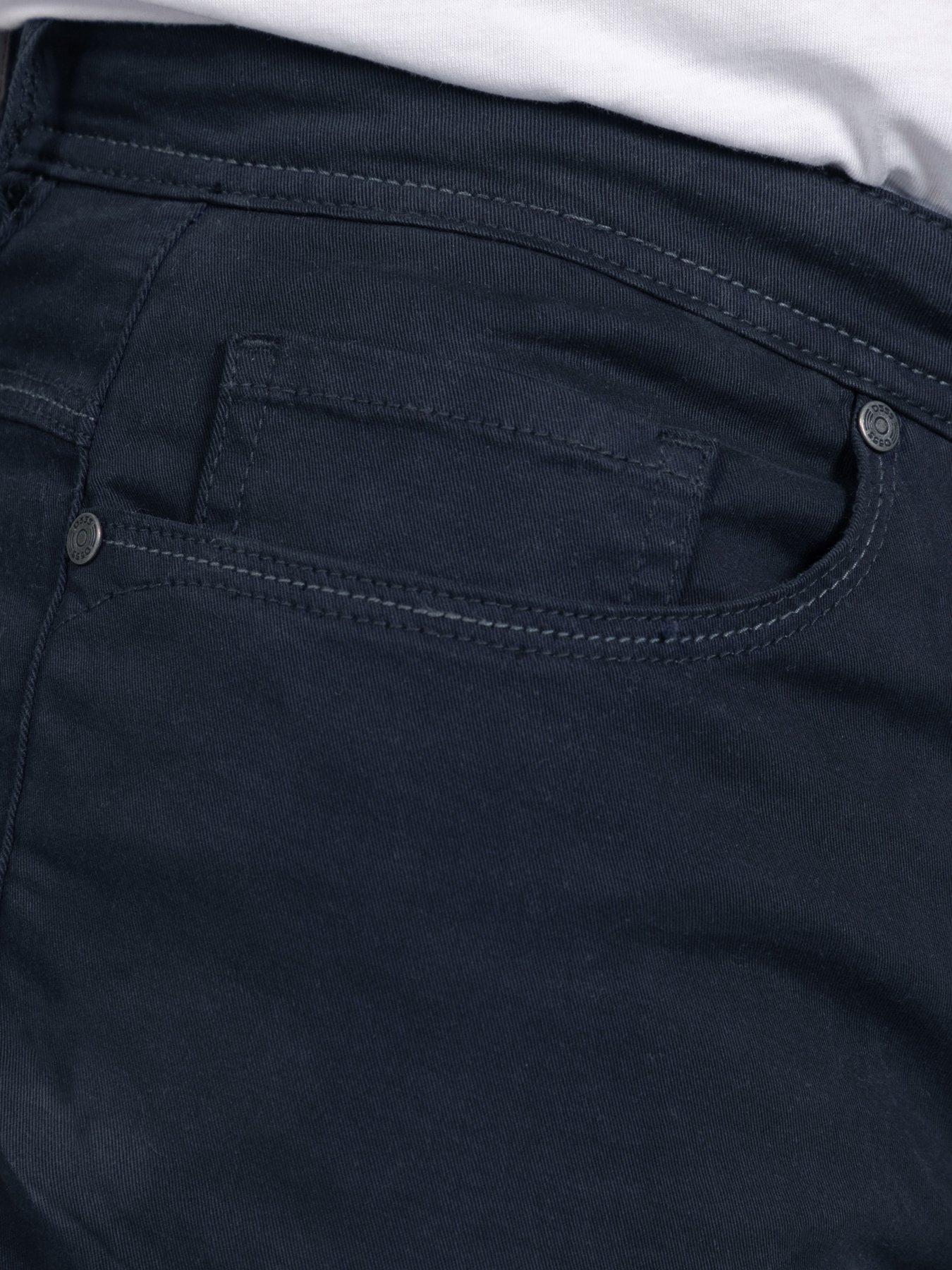 Image 5 of 7 of D555 Mens Tapered Fit Stretch Twill Chino Trousers - Navy