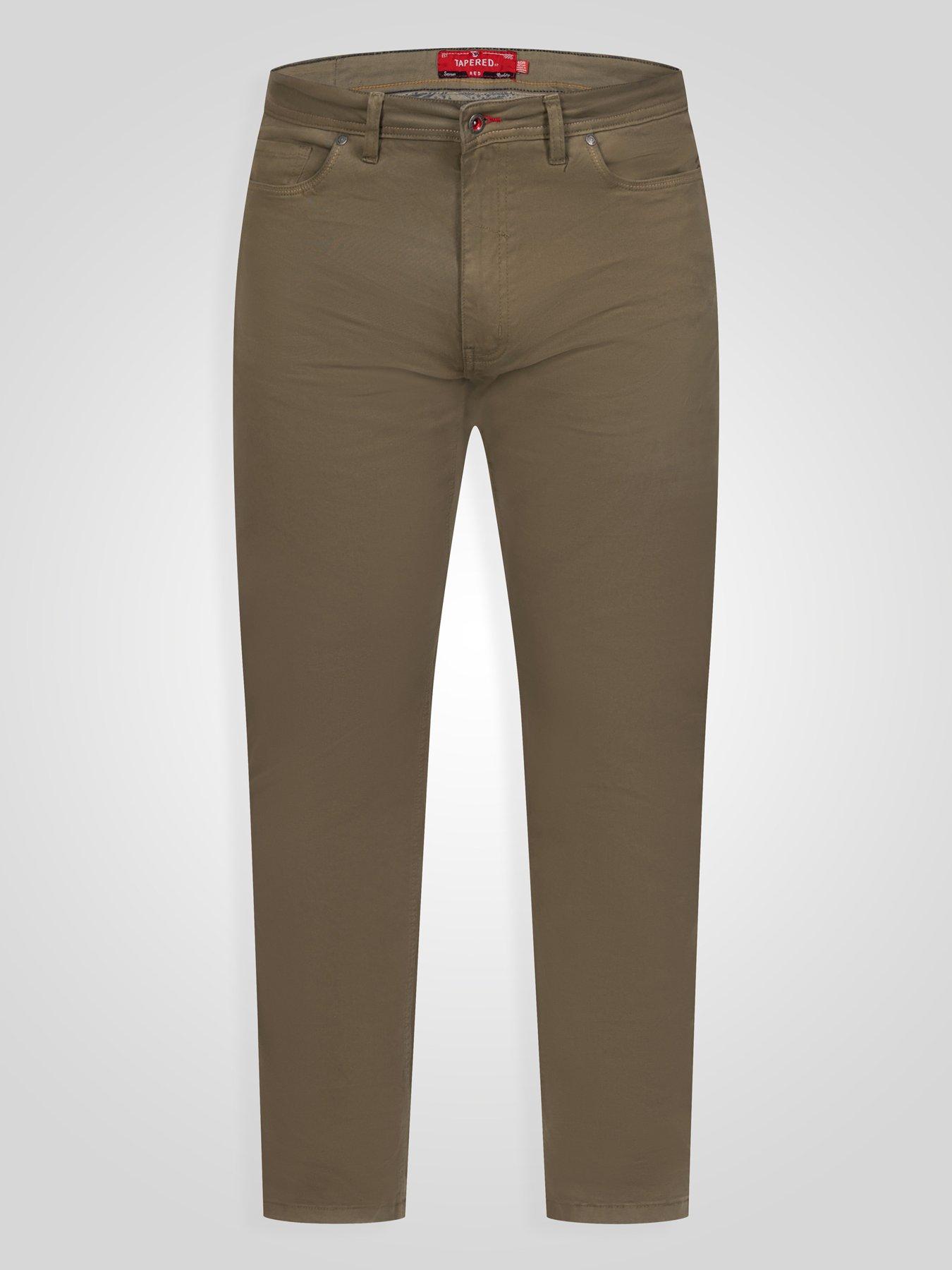 Image 7 of 7 of D555 Mens Tapered Fit Stretch Twill Chino Trousers - Khaki