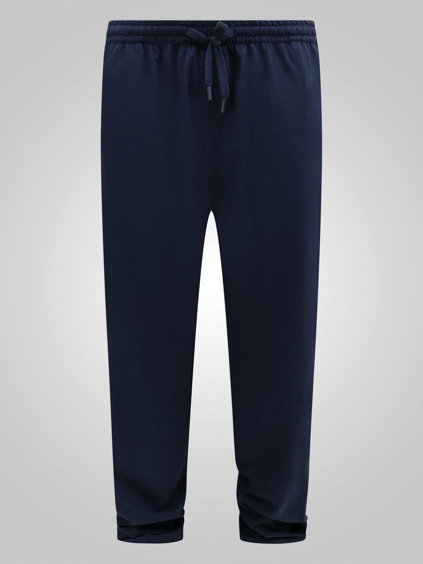 Image 3 of 6 of D555 D555 Two Pack Navy Check &amp; Plain Navy Loungewear Trouser
