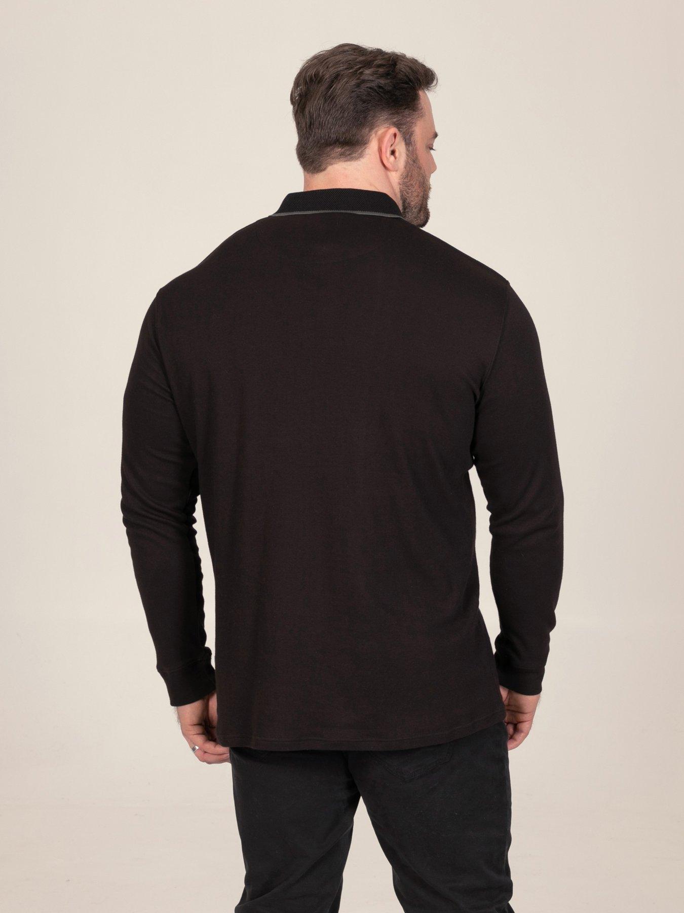 Image 2 of 7 of D555 D555 L/s Polo With Jacquard Collar With Grey &amp; White Tipping