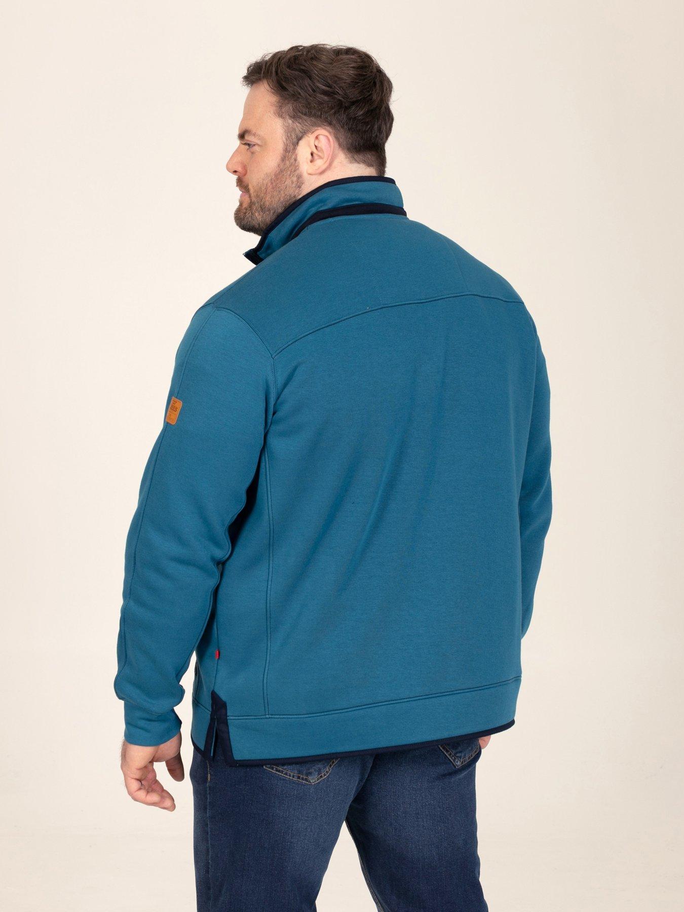 Image 2 of 7 of D555 Mens Quarter Zip Soft Fleece Sweatshirt - Green