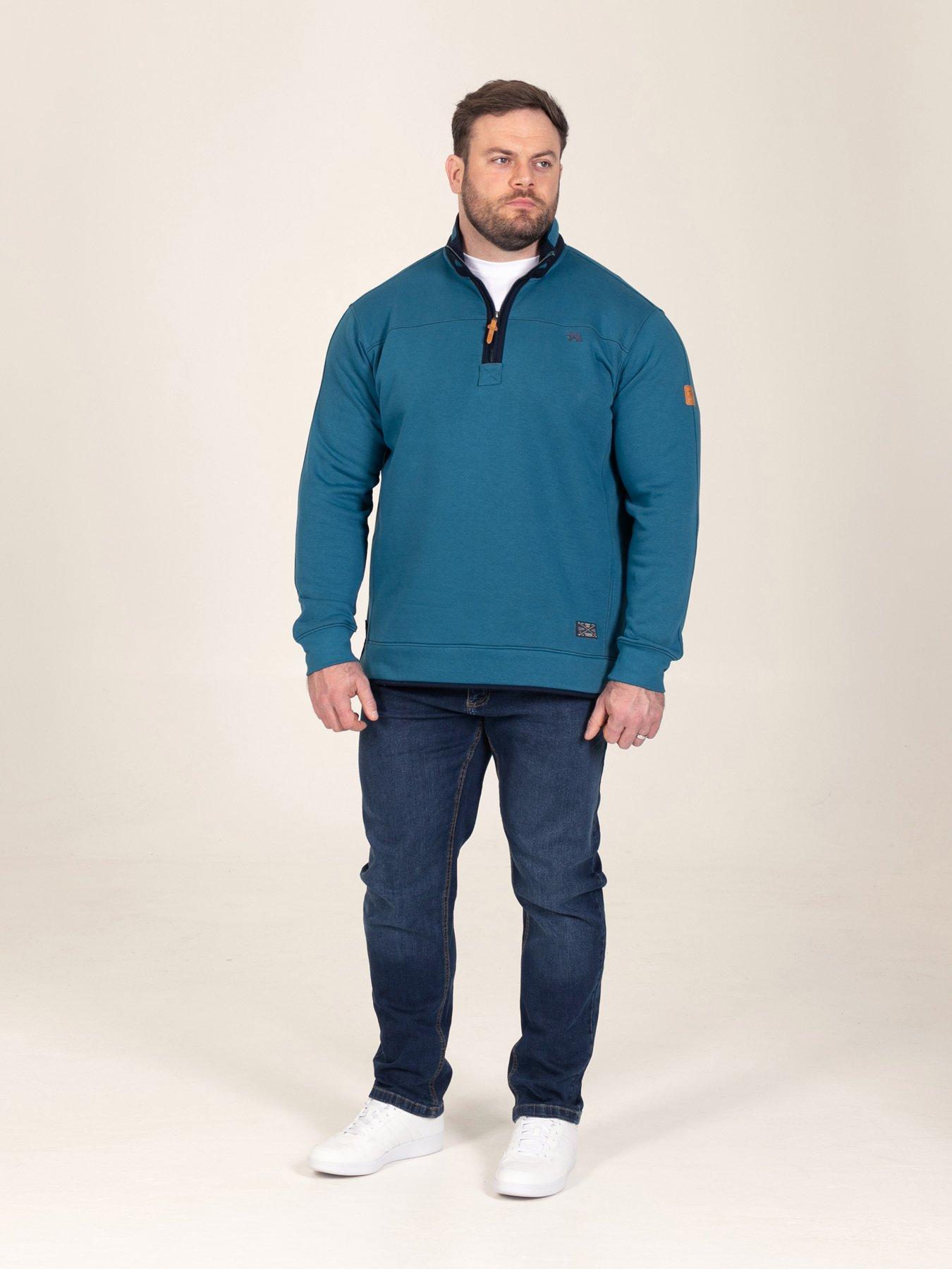 Image 3 of 7 of D555 Mens Quarter Zip Soft Fleece Sweatshirt - Green