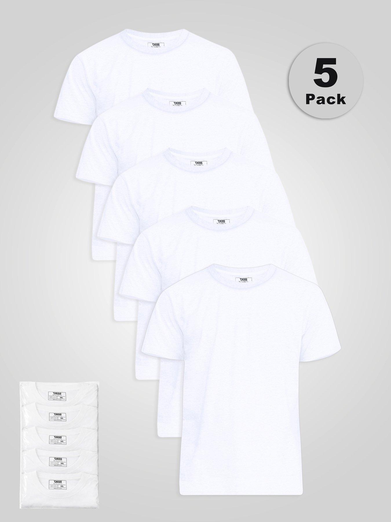 Image 3 of 3 of D555 Five Pack Combed Cotton Crew Neck T-shirt
