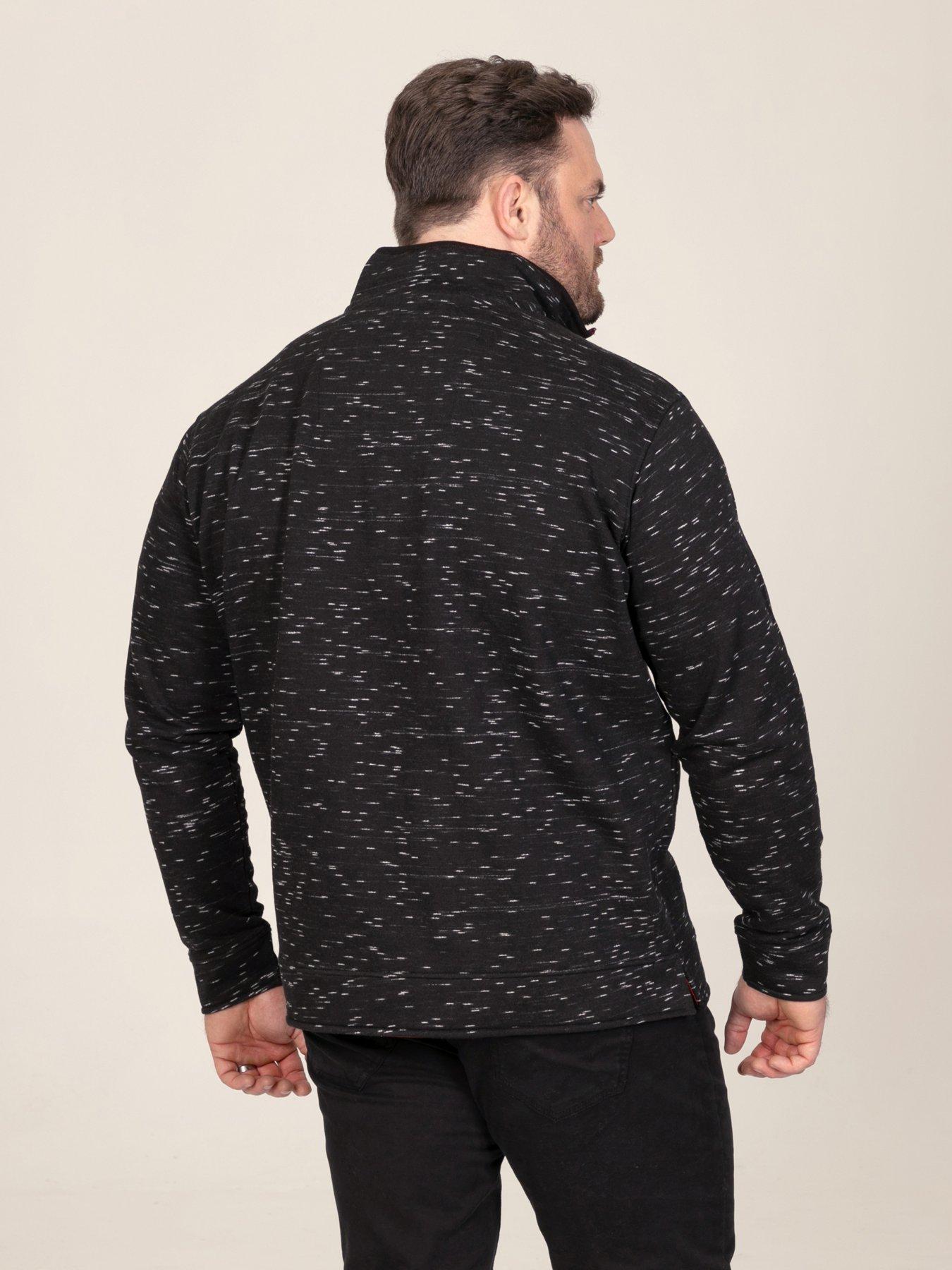 Image 2 of 7 of D555 Mens Big &amp; Tall Reno 1/4 Zip Bear Embroidery Sweatshirt - Black