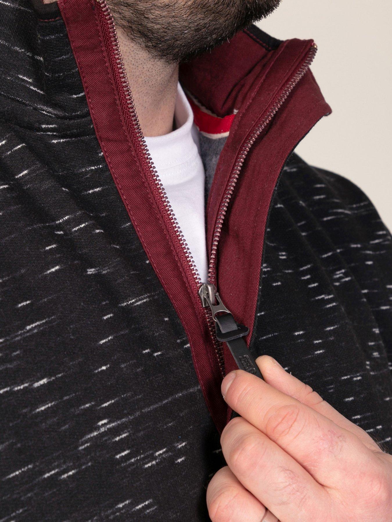 Image 5 of 7 of D555 Mens Big &amp; Tall Reno 1/4 Zip Bear Embroidery Sweatshirt - Black