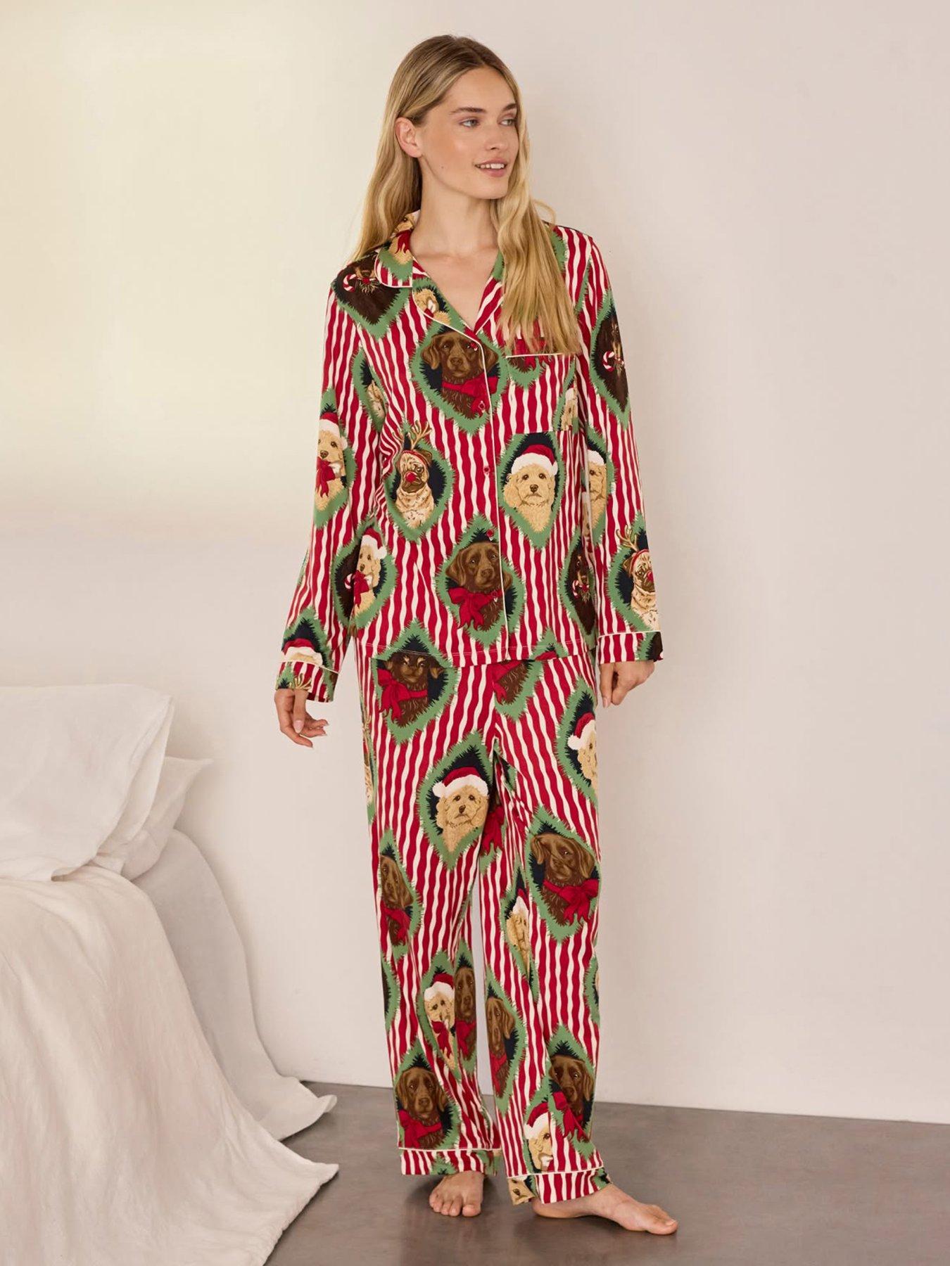 Chelsea Peers Women's Button-Up Cotton Long-Sleeve Pyjama Set - Red Stripe - Size 12 (M) - Image 3
