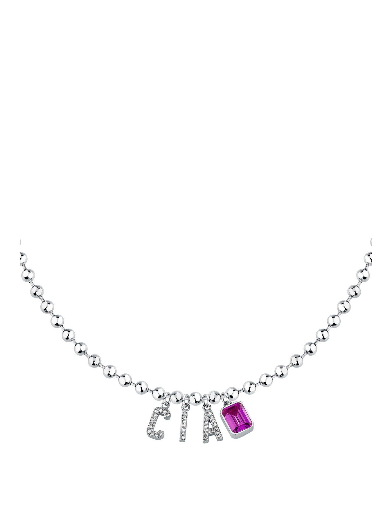 Image 1 of 5 of GCDS Milano Womens Talking Jewels Ciao Necklace - Silver