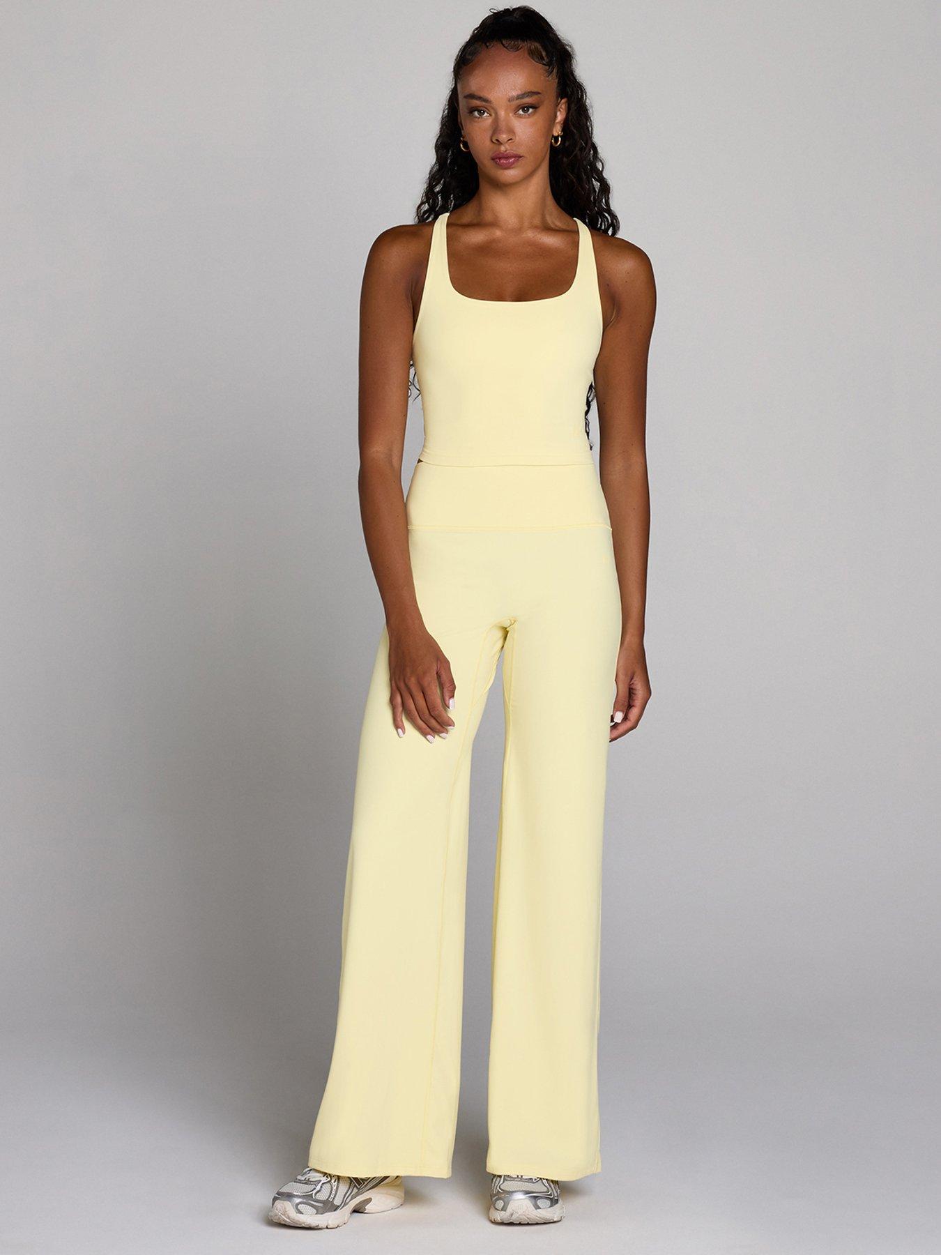 Image 3 of 4 of Myprotein Womens Training Tempo Wide Leg Leggings - Yellow