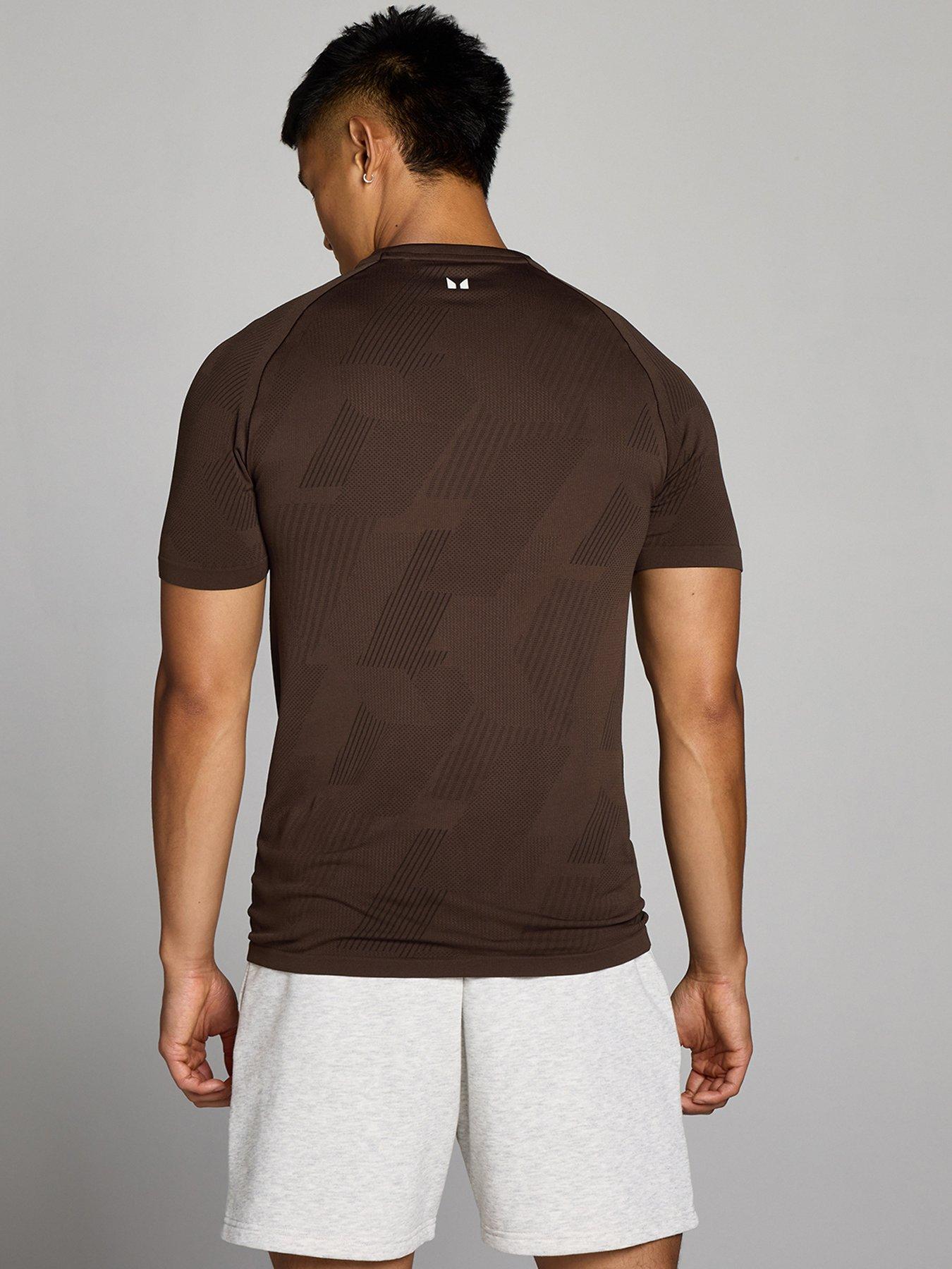 Image 2 of 4 of Myprotein Mens Training Tempo Pillar Graphic Seamless T-shirt - Brown