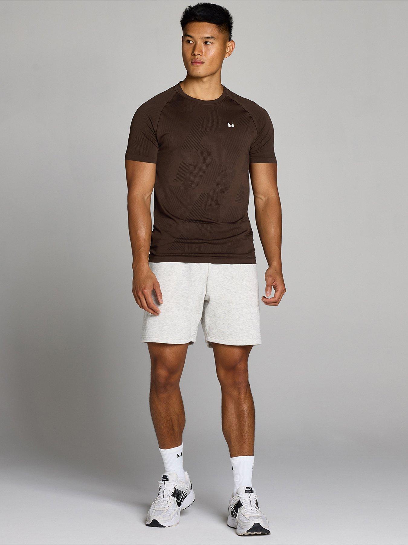 Image 3 of 4 of Myprotein Mens Training Tempo Pillar Graphic Seamless T-shirt - Brown