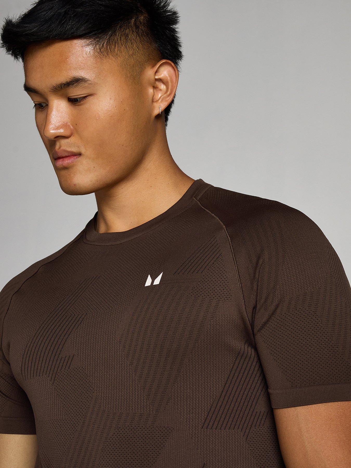 Image 4 of 4 of Myprotein Mens Training Tempo Pillar Graphic Seamless T-shirt - Brown