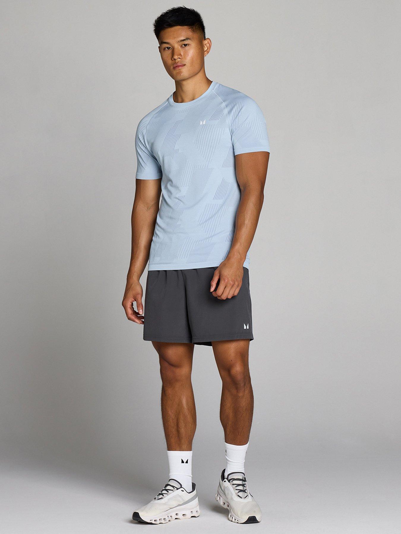 Image 3 of 4 of Myprotein Mens Training Tempo Pillar Graphic Seamless T-shirt - Blue
