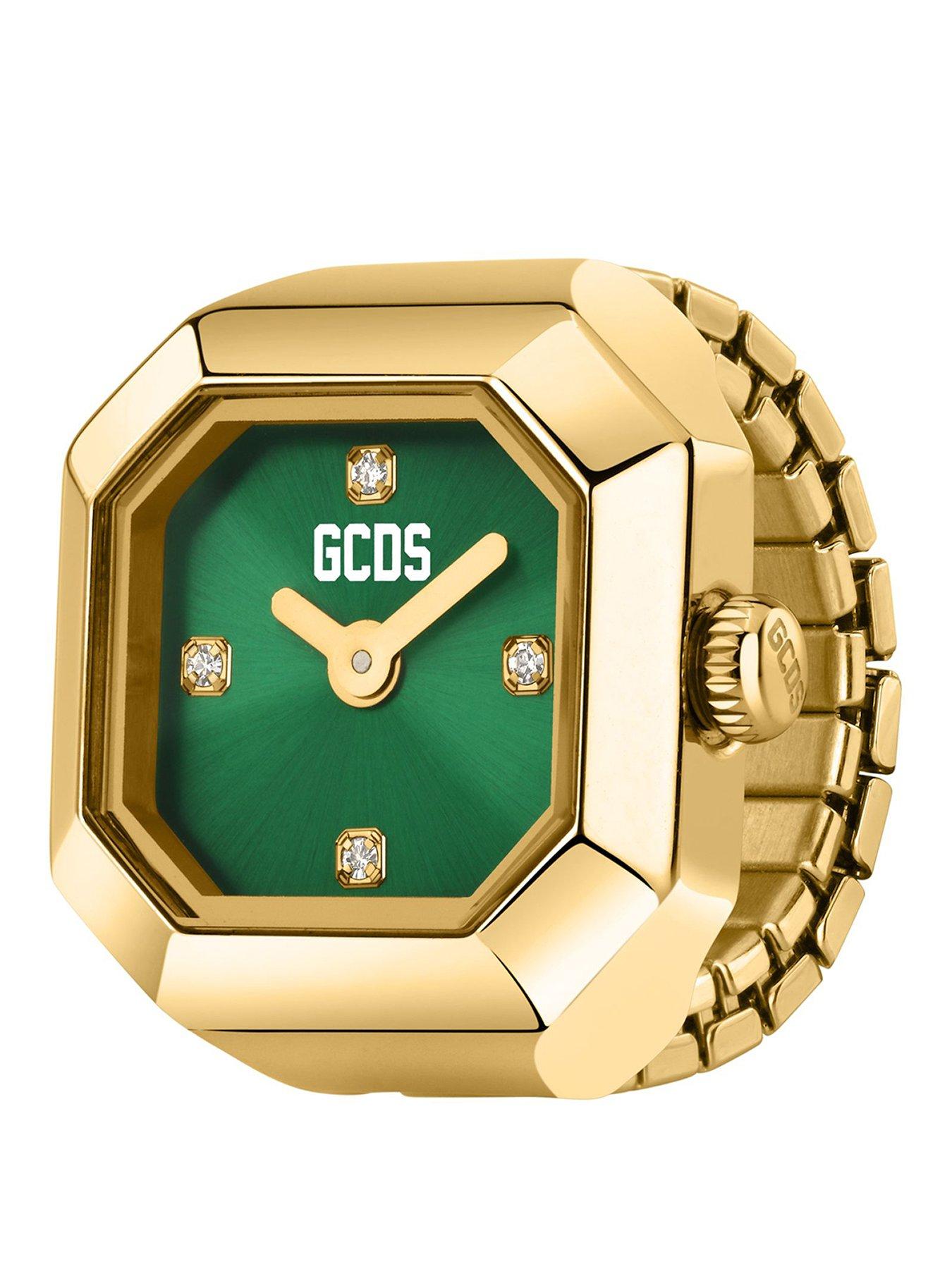 Image 1 of 7 of GCDS Milano Ring O'Clock Green Dial Watch Ring