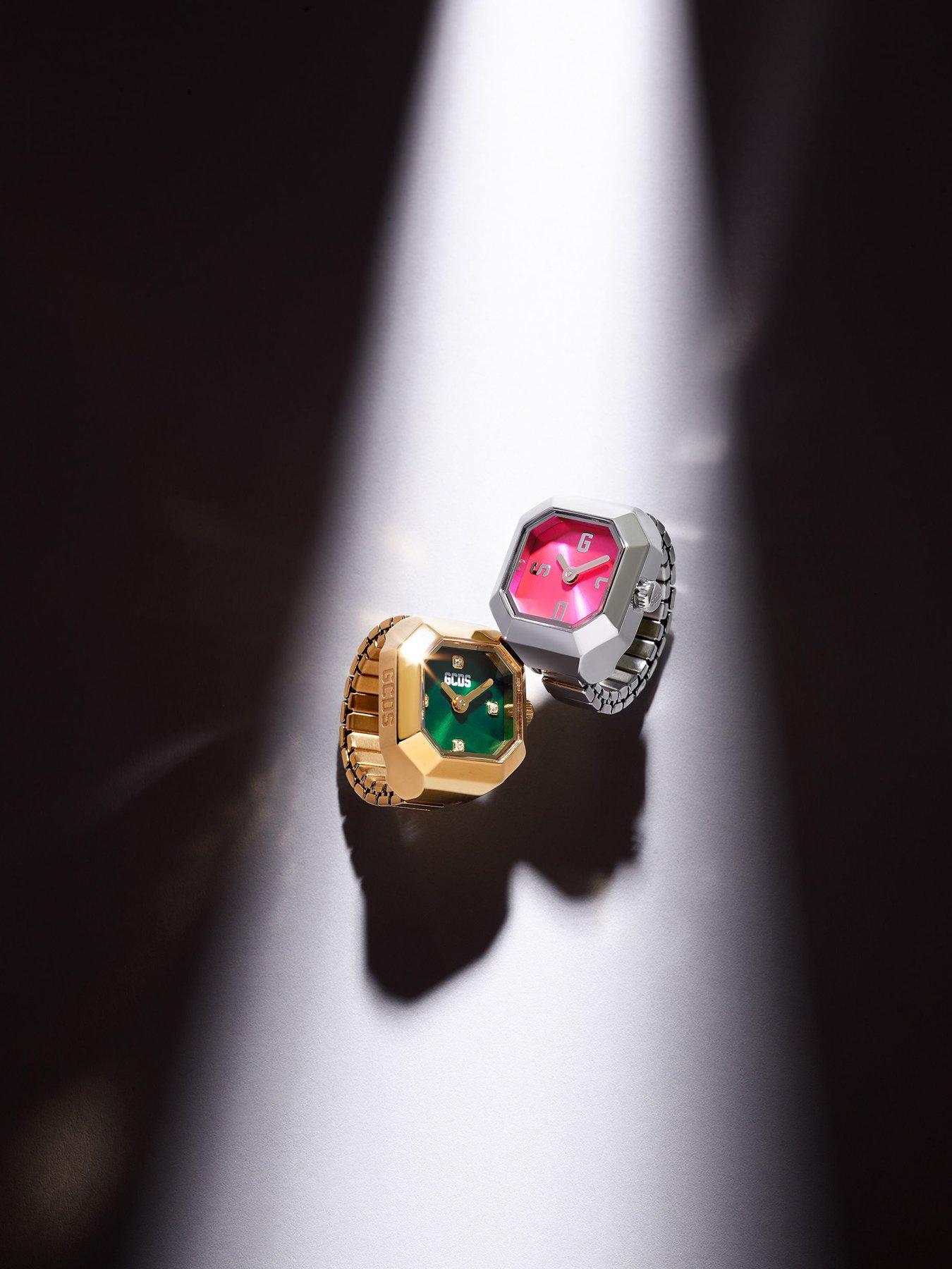 Image 6 of 7 of GCDS Milano Ring O'Clock Green Dial Watch Ring