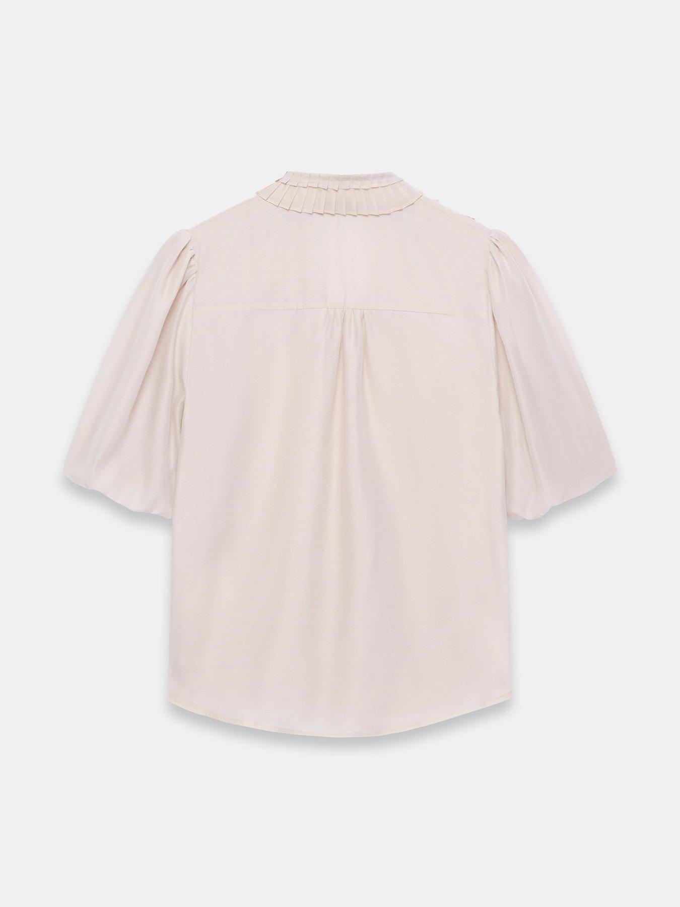 Image 6 of 6 of Mint Velvet Womens Oyster Pleated Blouse - Neutral