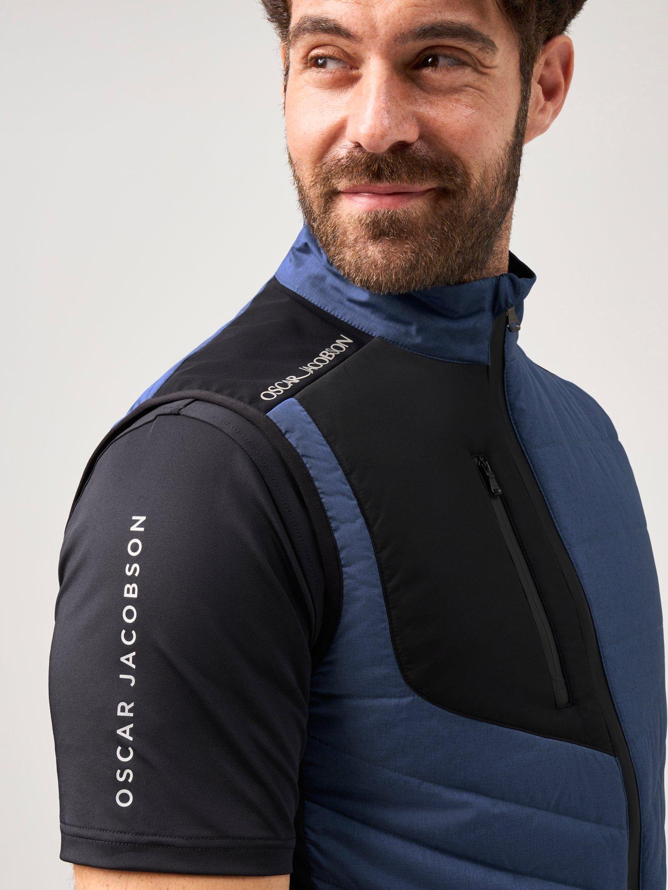 Image 4 of 4 of Oscar Jacobson Mens Golf Baynes Insulated Full Zip Gilet - Blue