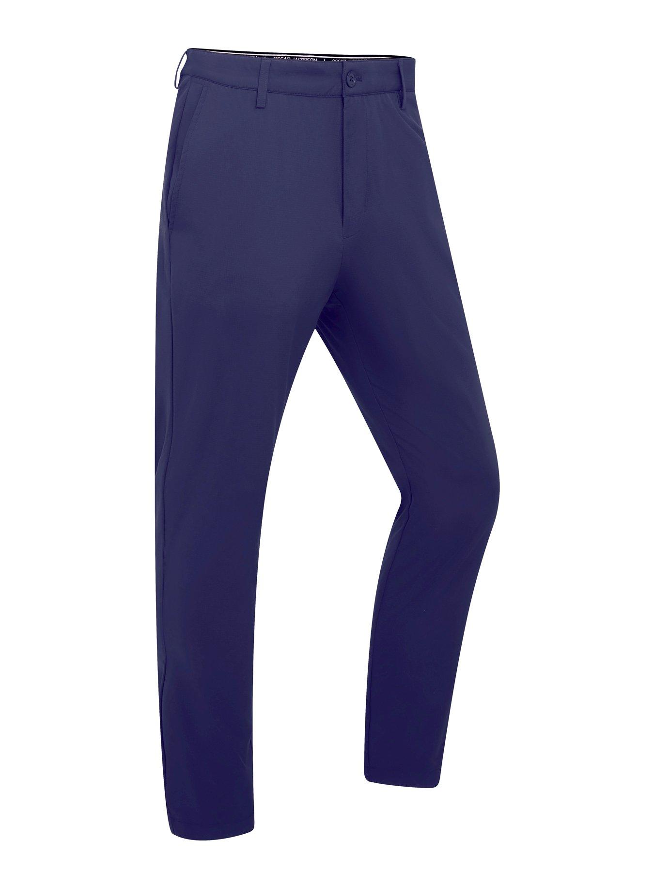 Image 1 of 1 of Oscar Jacobson Mens Golf Bowen Tapered Side Pocket Trousers - Navy