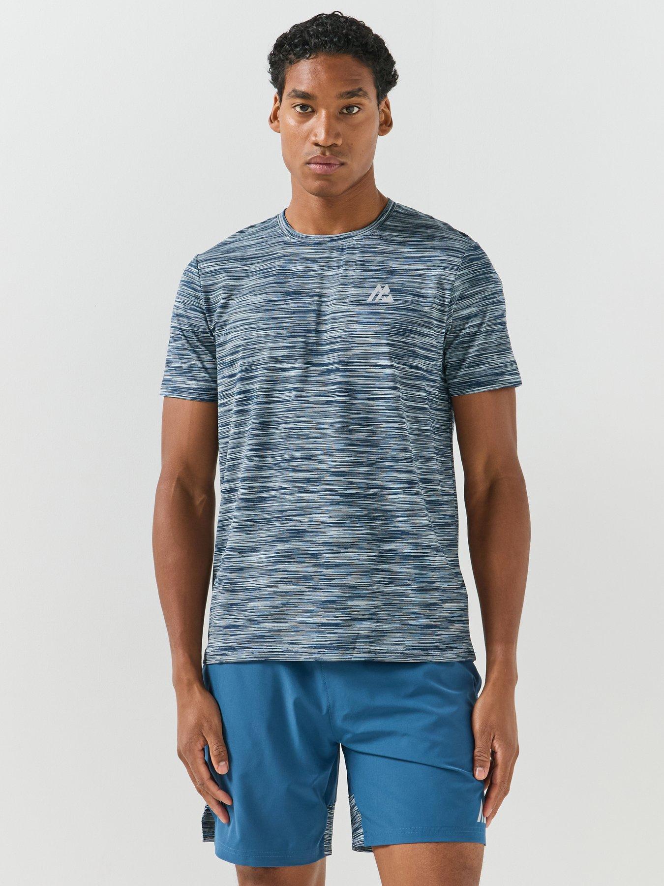 Image 1 of 6 of Montirex Mens Trail 2.0 Stretch Marl T-Shirt - Blue