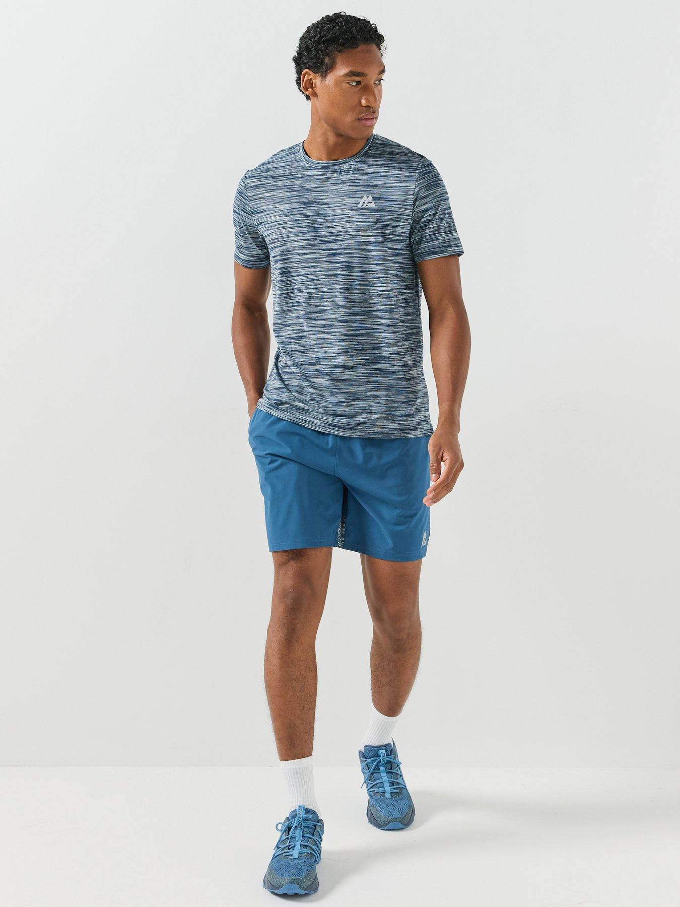 Image 3 of 6 of Montirex Mens Trail 2.0 Stretch Marl T-Shirt - Blue