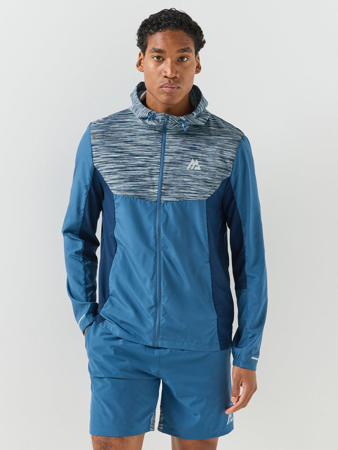 Image 1 of 6 of Montirex Mens Trail 3.0 Reflective Full Zip Hooded Windbreaker - Blue