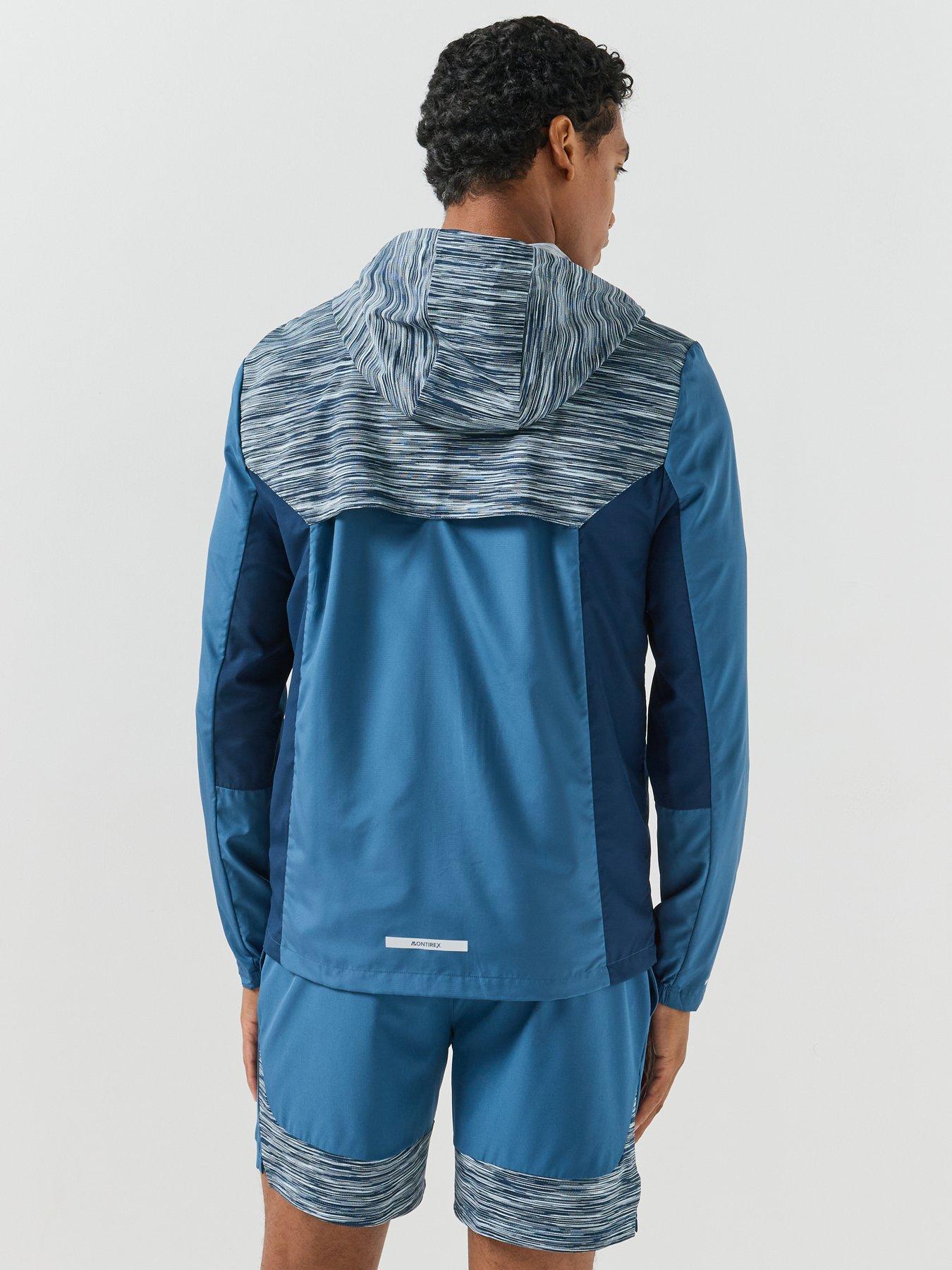 Image 2 of 6 of Montirex Mens Trail 3.0 Reflective Full Zip Hooded Windbreaker - Blue