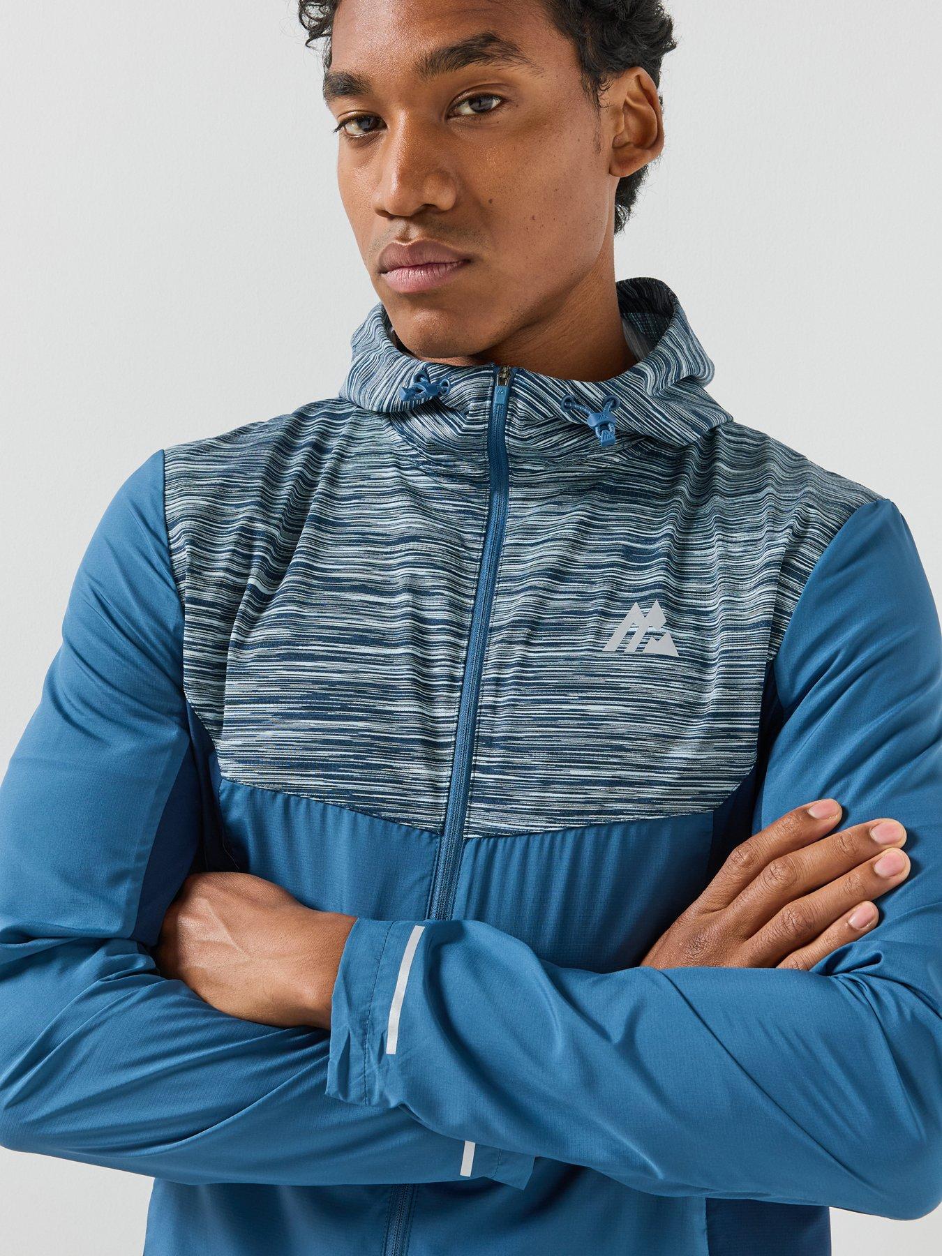 Image 4 of 6 of Montirex Mens Trail 3.0 Reflective Full Zip Hooded Windbreaker - Blue