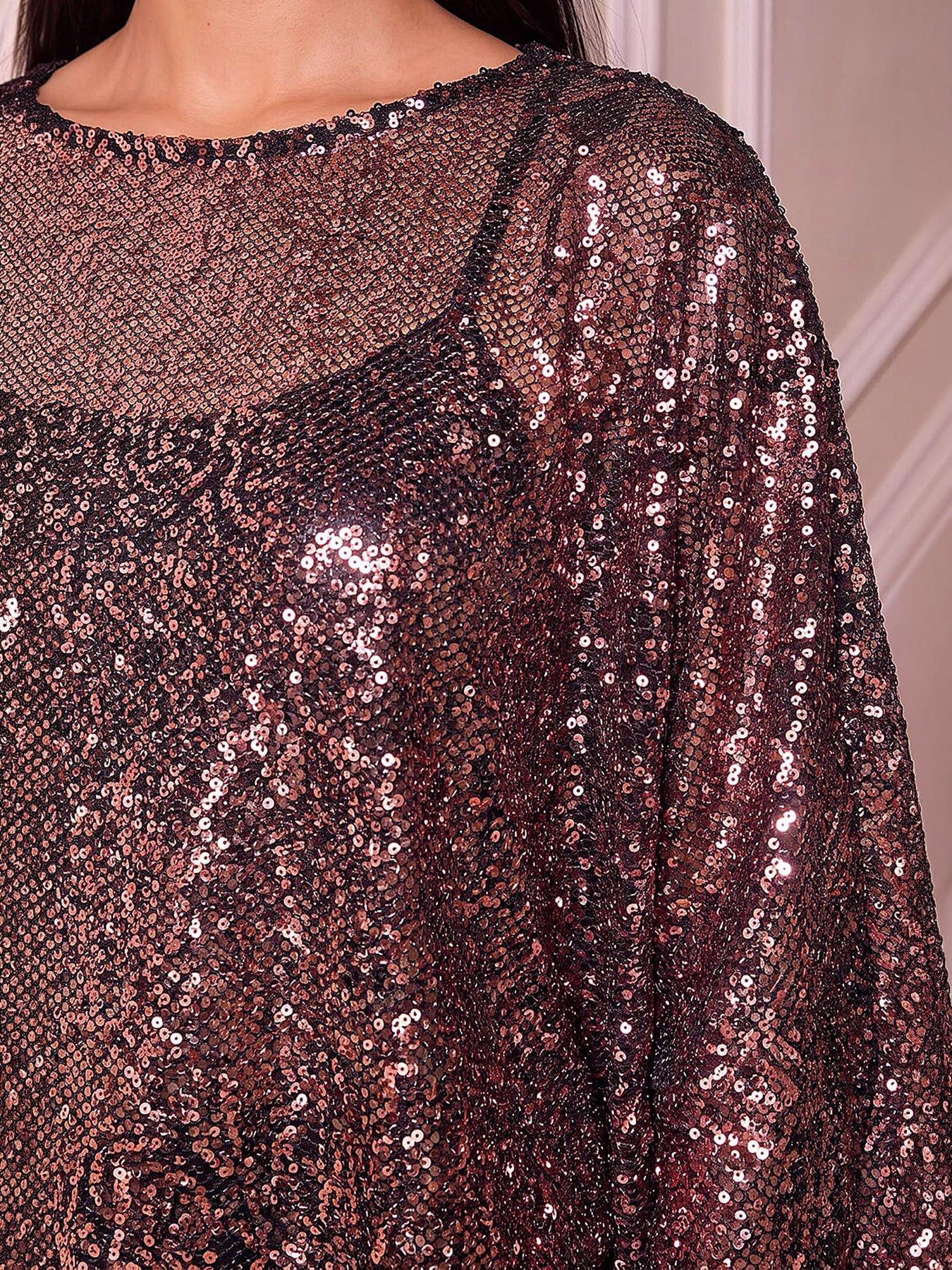 Image 2 of 4 of Roman Womens Sequin Cape Top - Pink