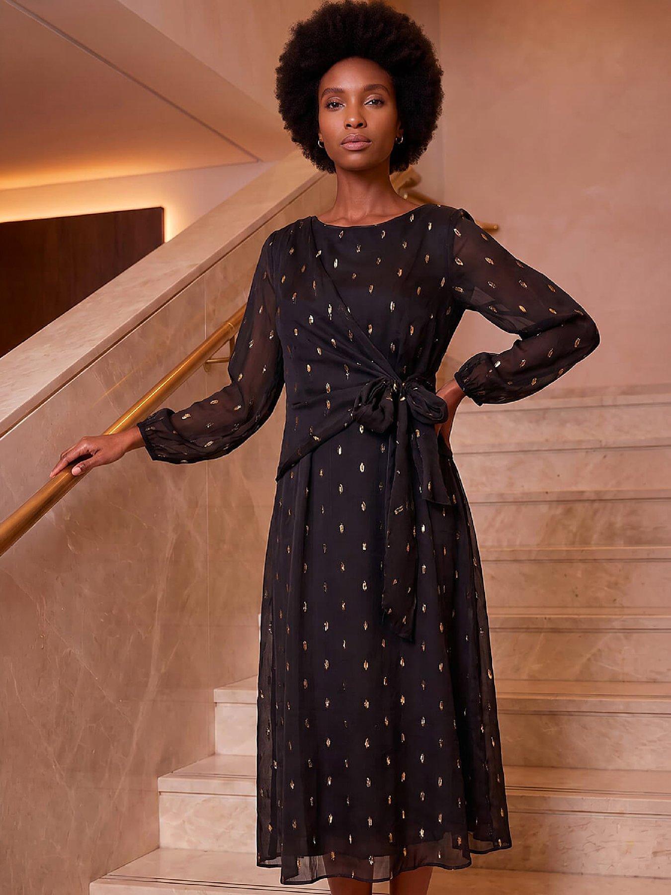Image 1 of 4 of Roman Dobbie Wrap Dress