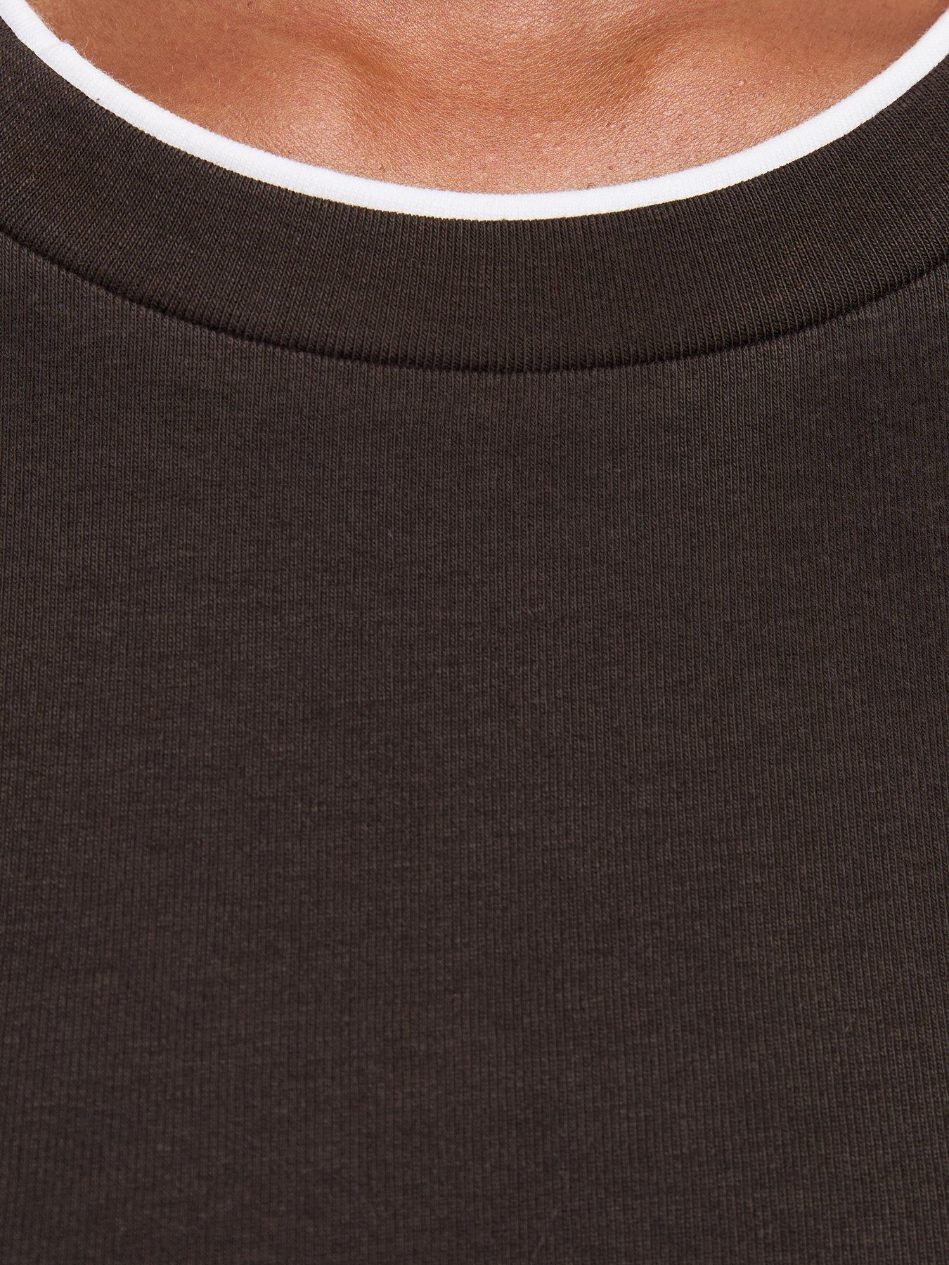 Image 5 of 5 of New Look Womens Double Layer Cotton Rich Long Sleeve Blouse - Brown