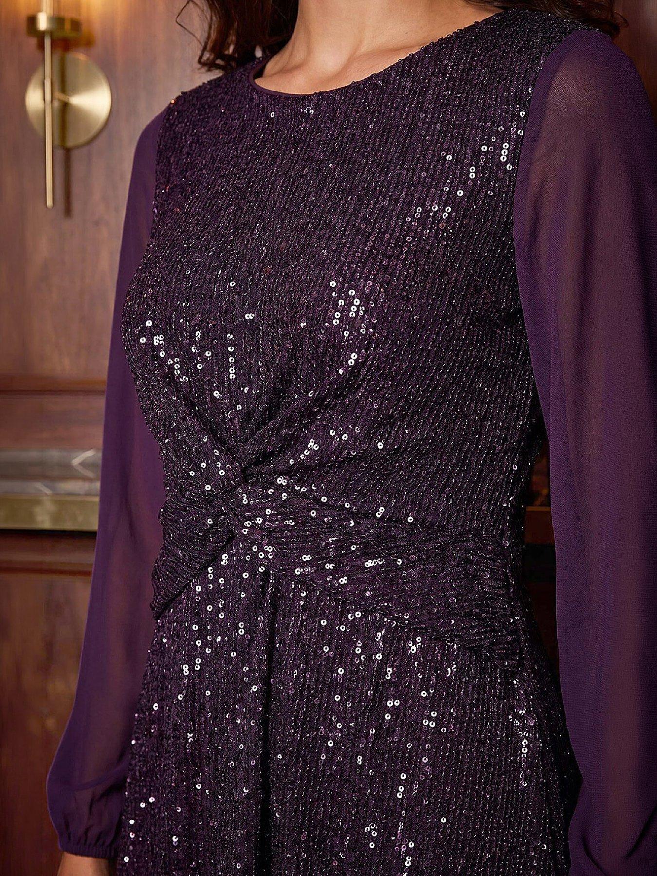 Image 2 of 4 of Roman Petite Twist Sequin Dress