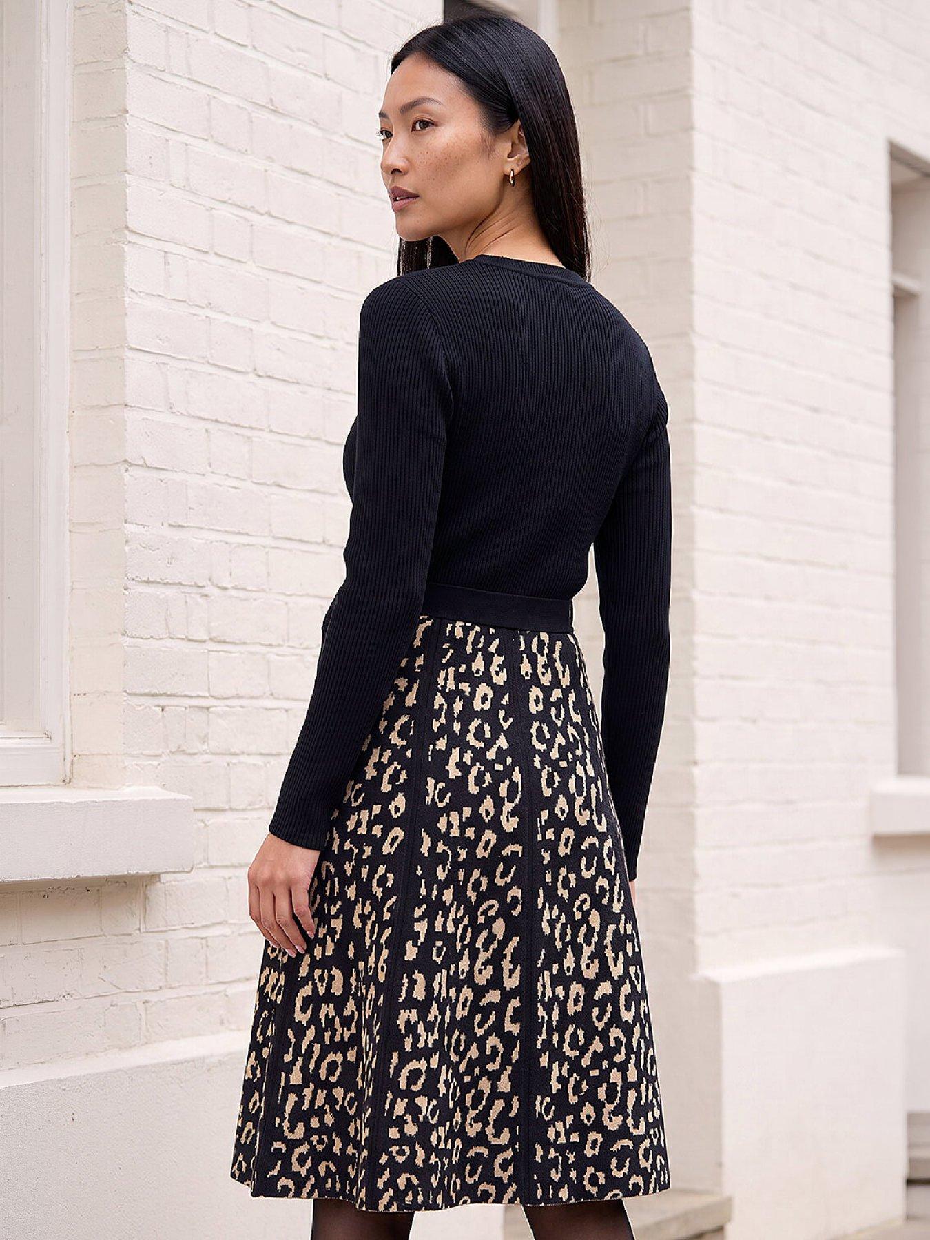 Image 3 of 4 of Roman Animal Knit Belted Dress