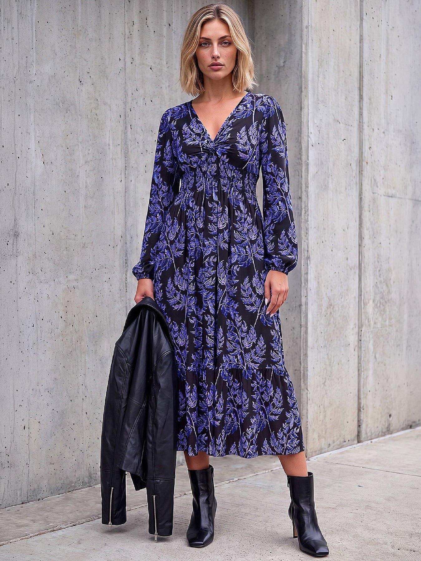 Image 4 of 4 of Roman Floral Shirred Dress