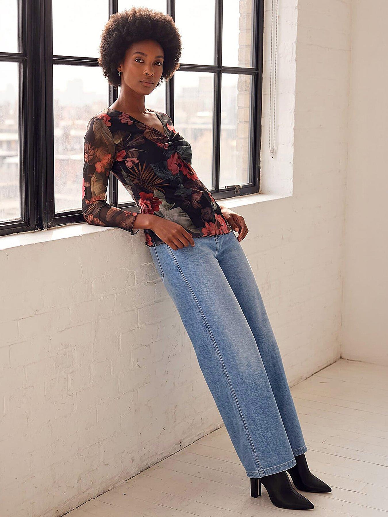 Image 3 of 4 of Roman Ruched Print Mesh Top