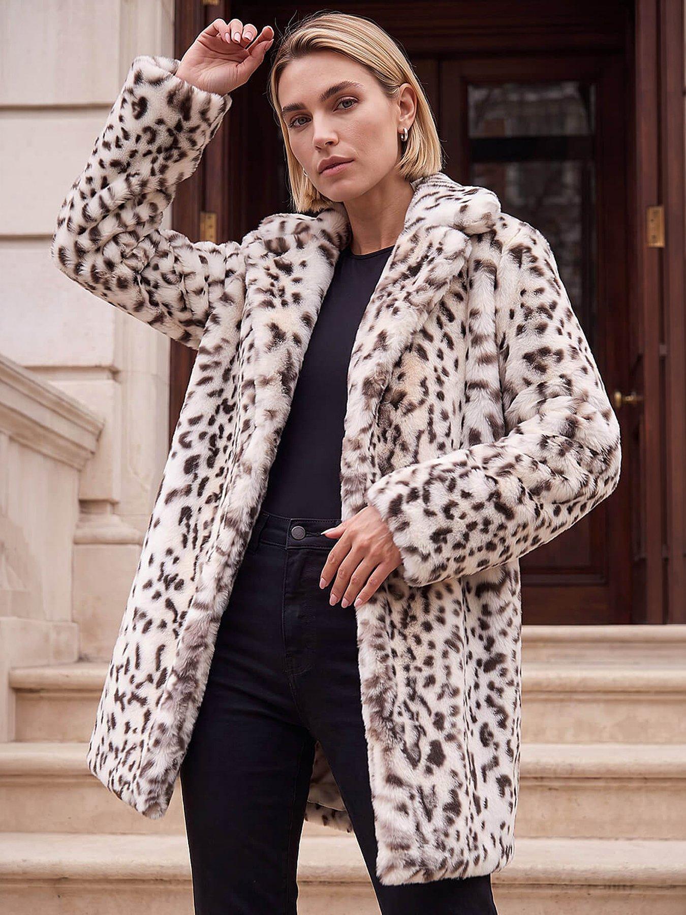 Roman Women's Natural Fuax Fur Coat - Image 3