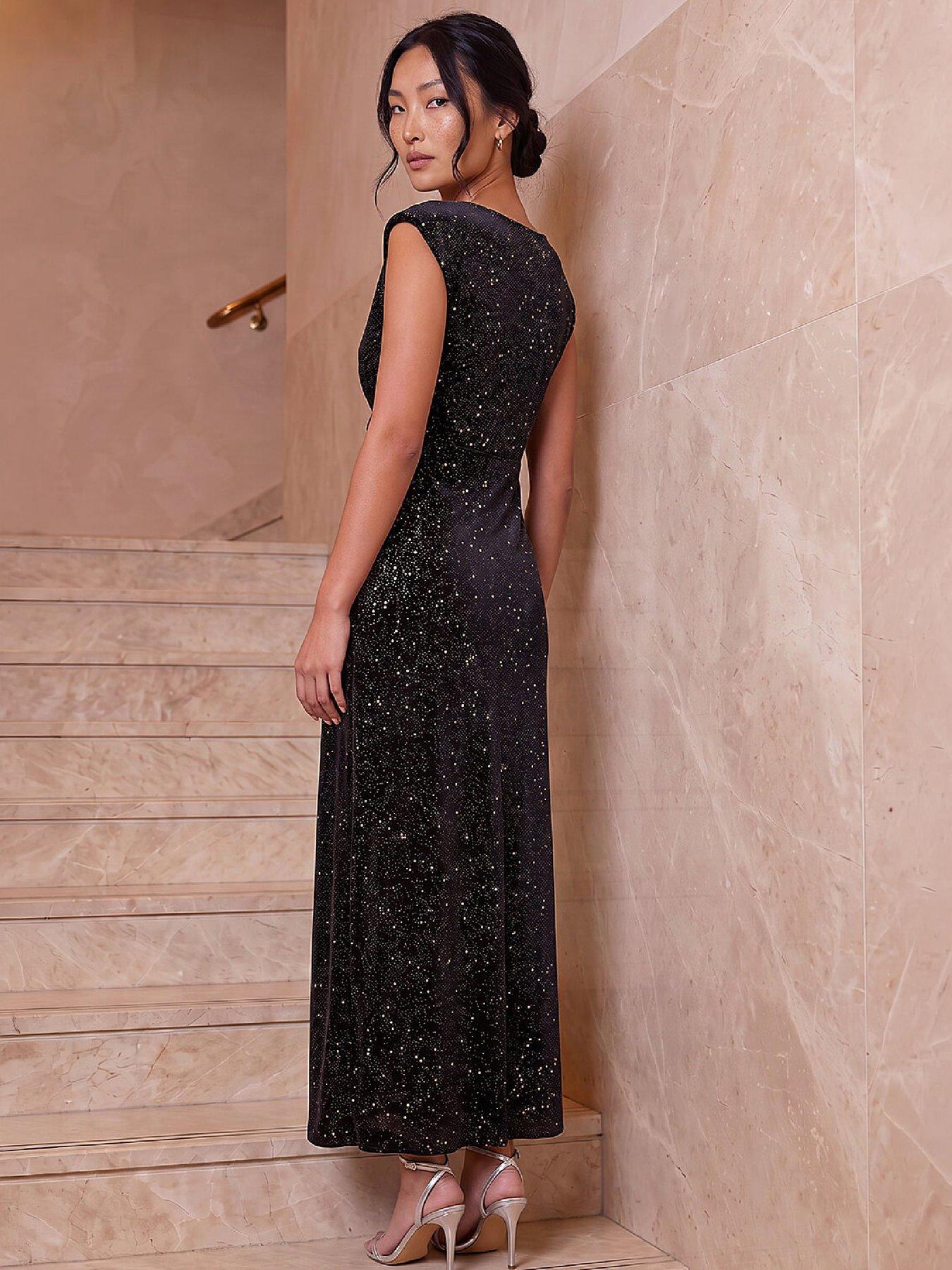 Image 3 of 4 of Roman Glitter Velvet Dress