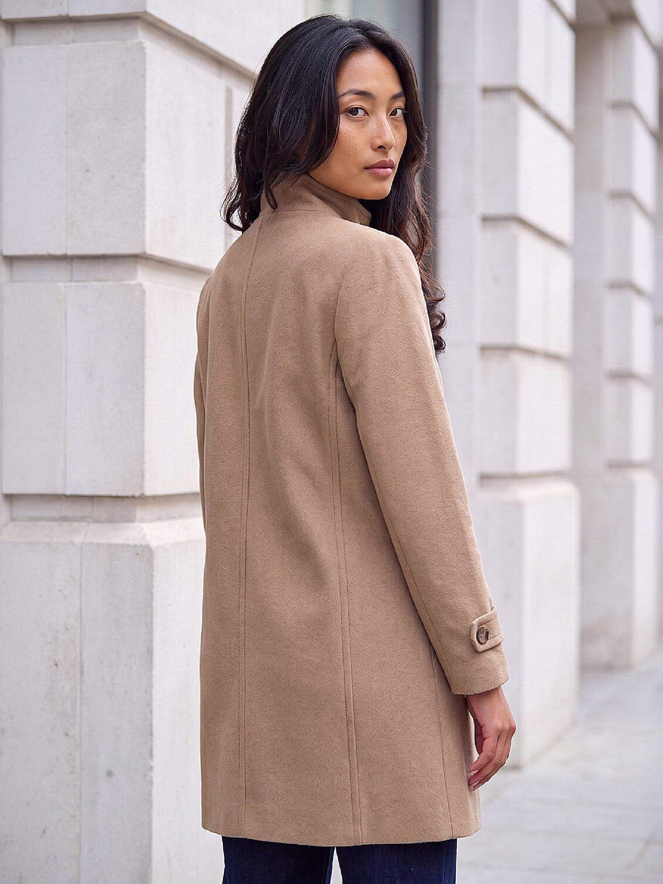 Image 2 of 4 of Roman Petite Funnel Neck Double Breasted Coat