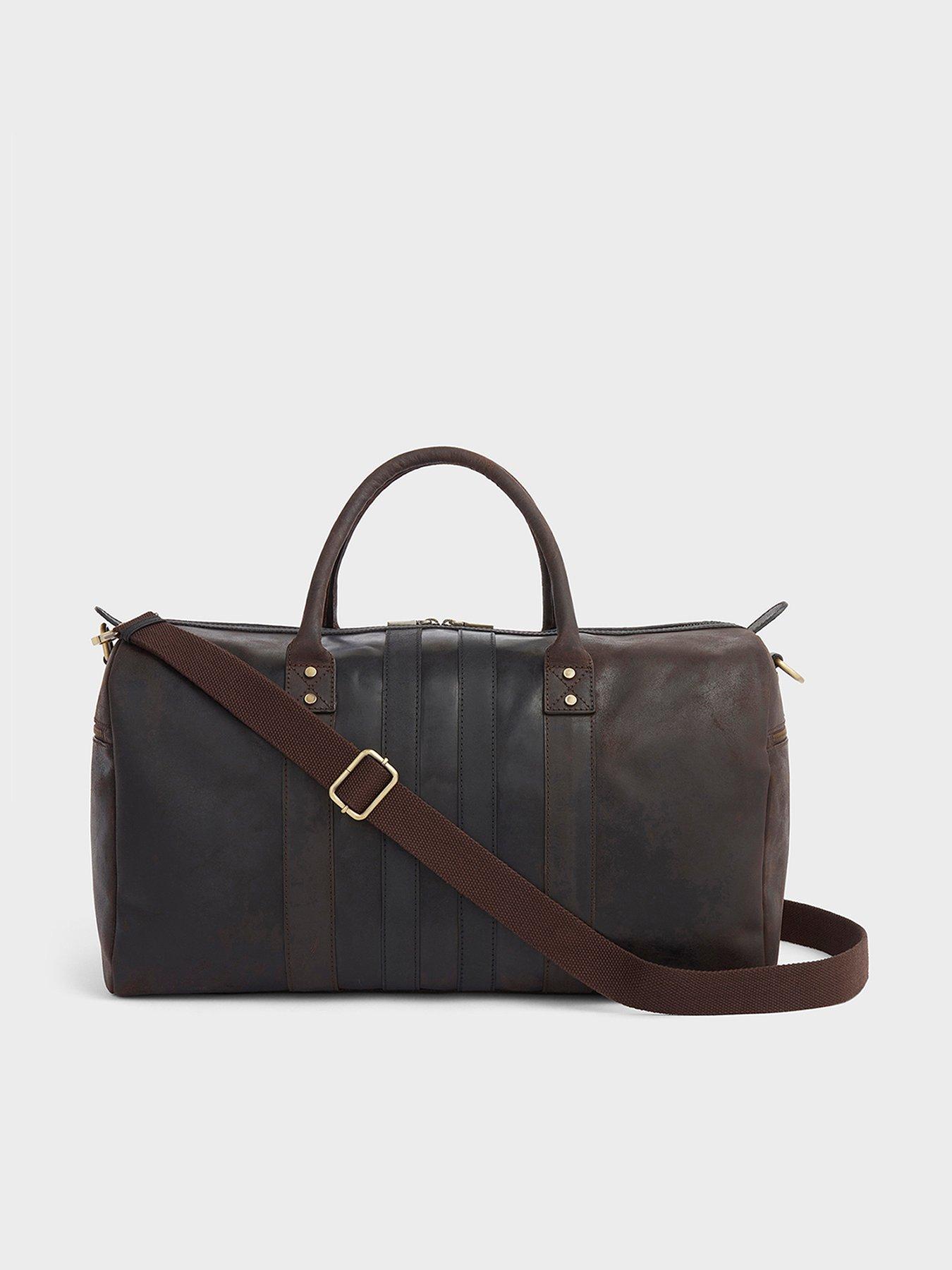 Image 1 of 6 of Osprey London The Jenson Leather Holdall - Chocolate &amp; Black